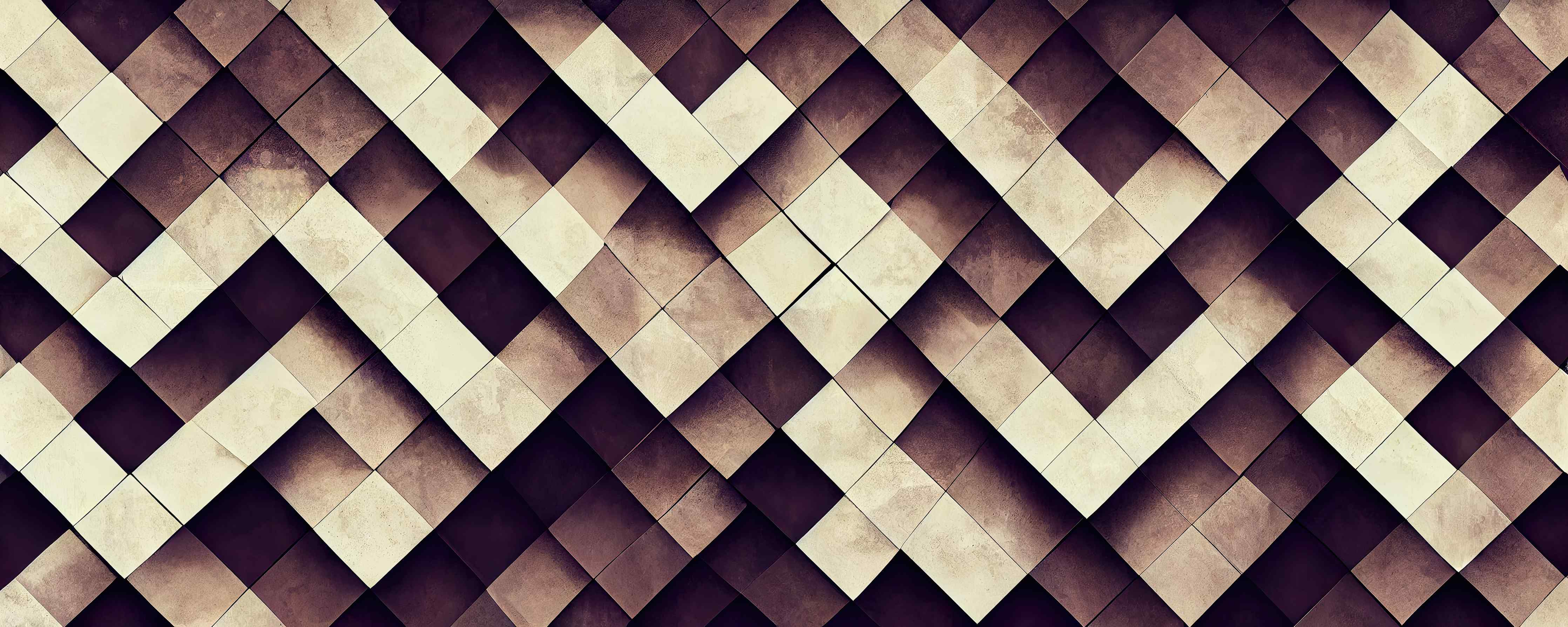 Kinderzimmer Wandgestaltung-Geometrisches Schachbrett-Muster Braun