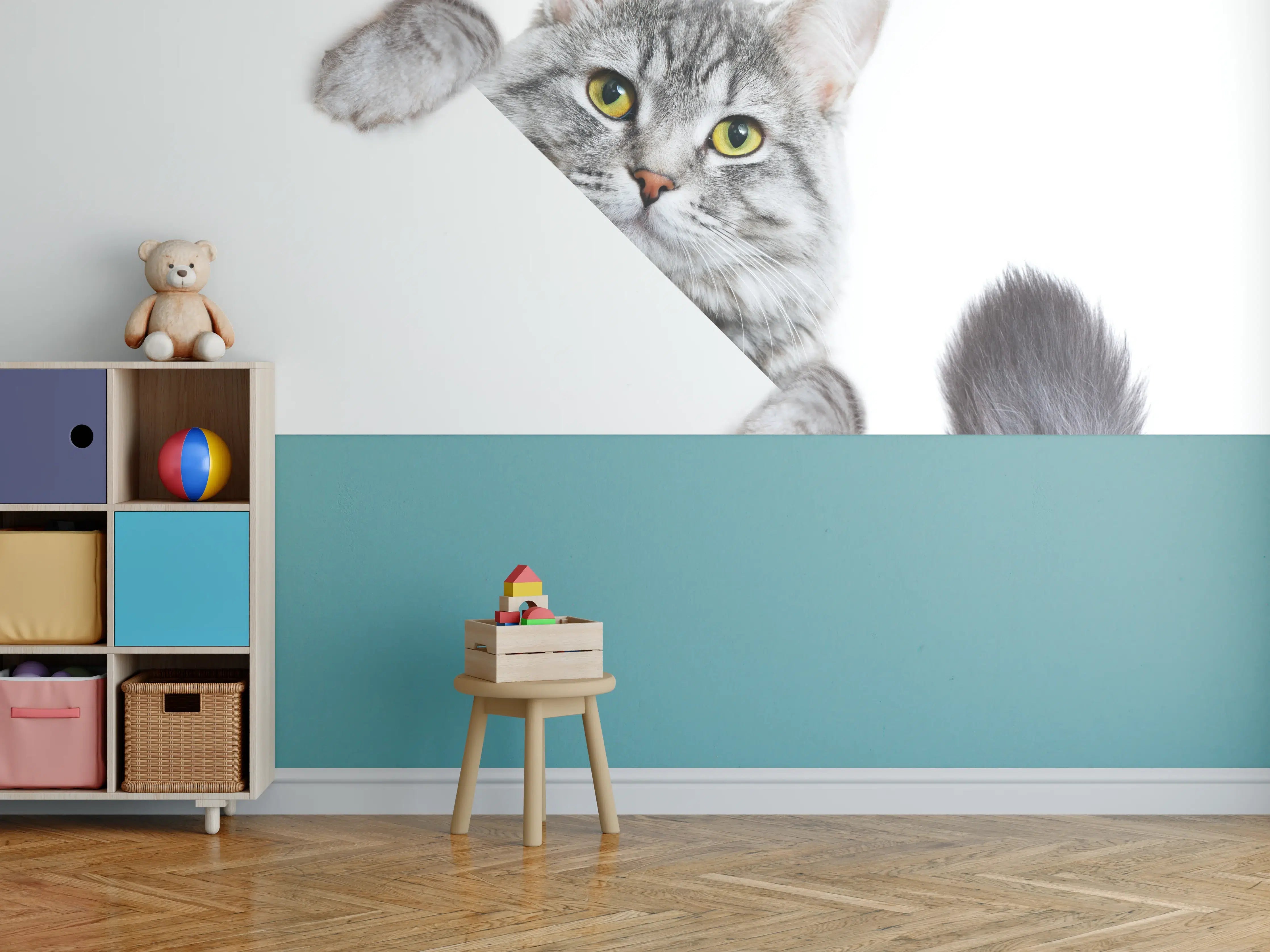 Kinderzimmer Wandgestaltung - Getigertes Kätzchen