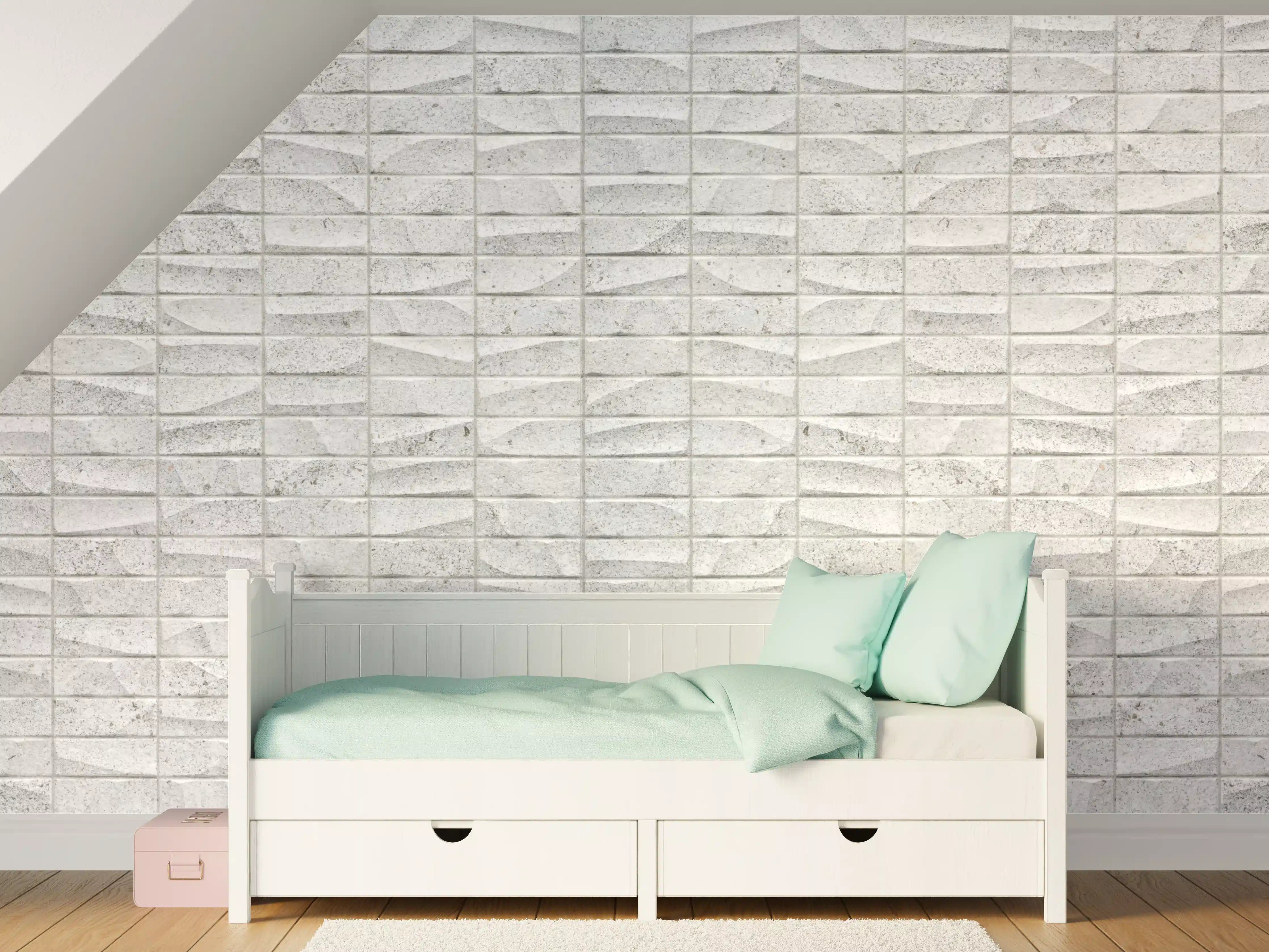 Kinderzimmer Wandgestaltung - Gewelltes Stein Betonwand