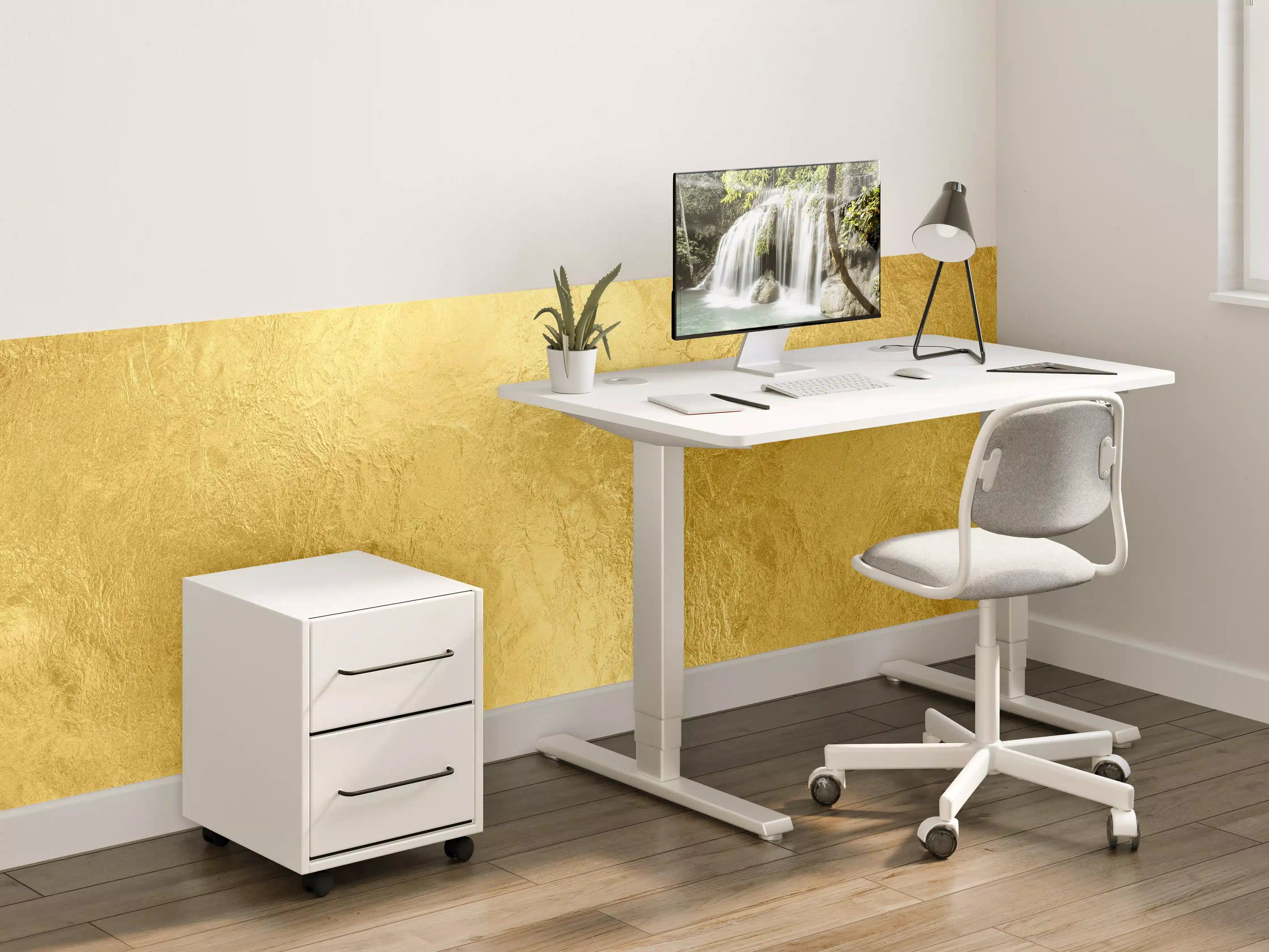 Kinderzimmer Wandgestaltung - Glänzende Blattgold Textur