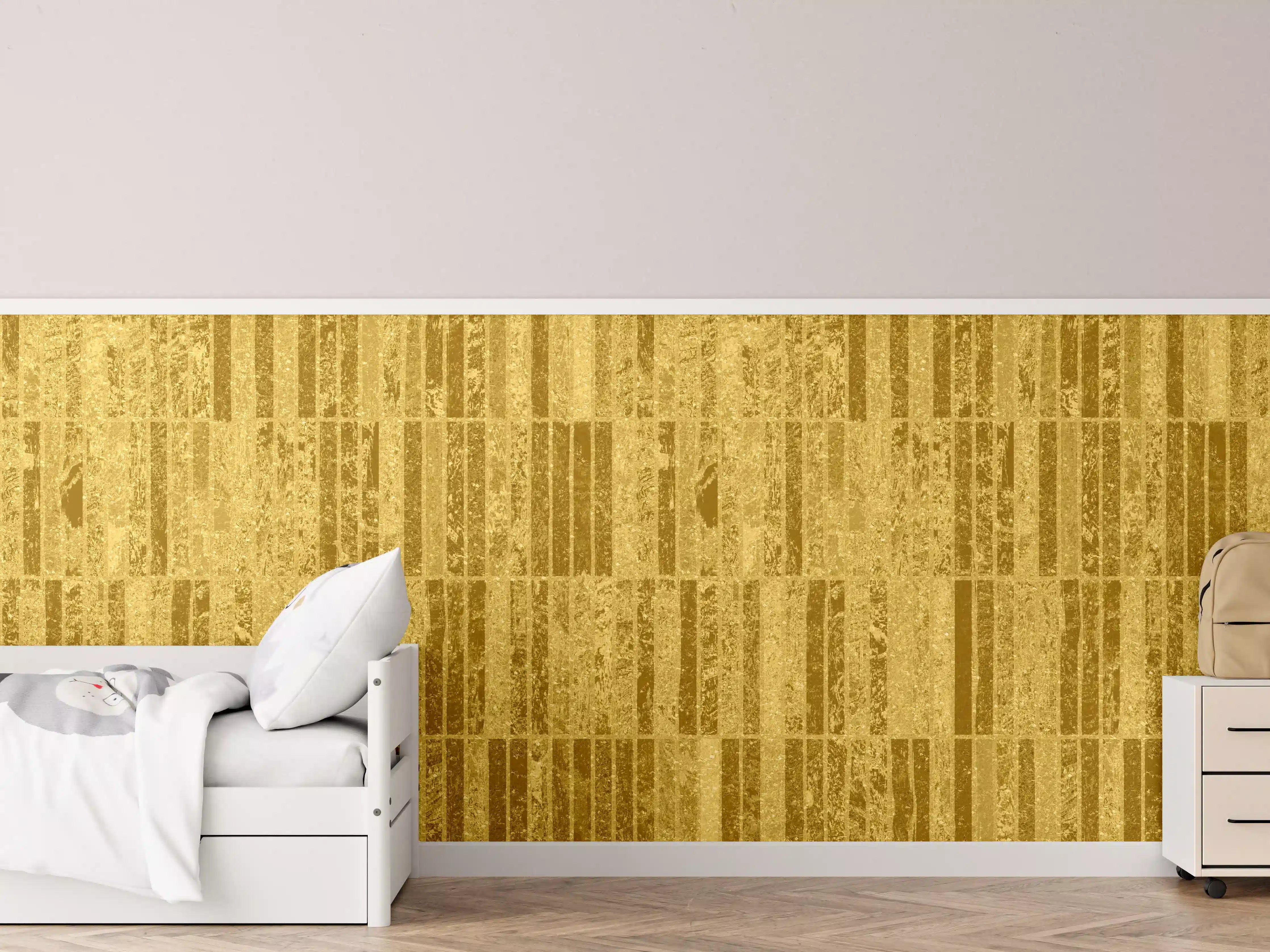 Kinderzimmer Wandgestaltung - Glitzernde Gold Textur
