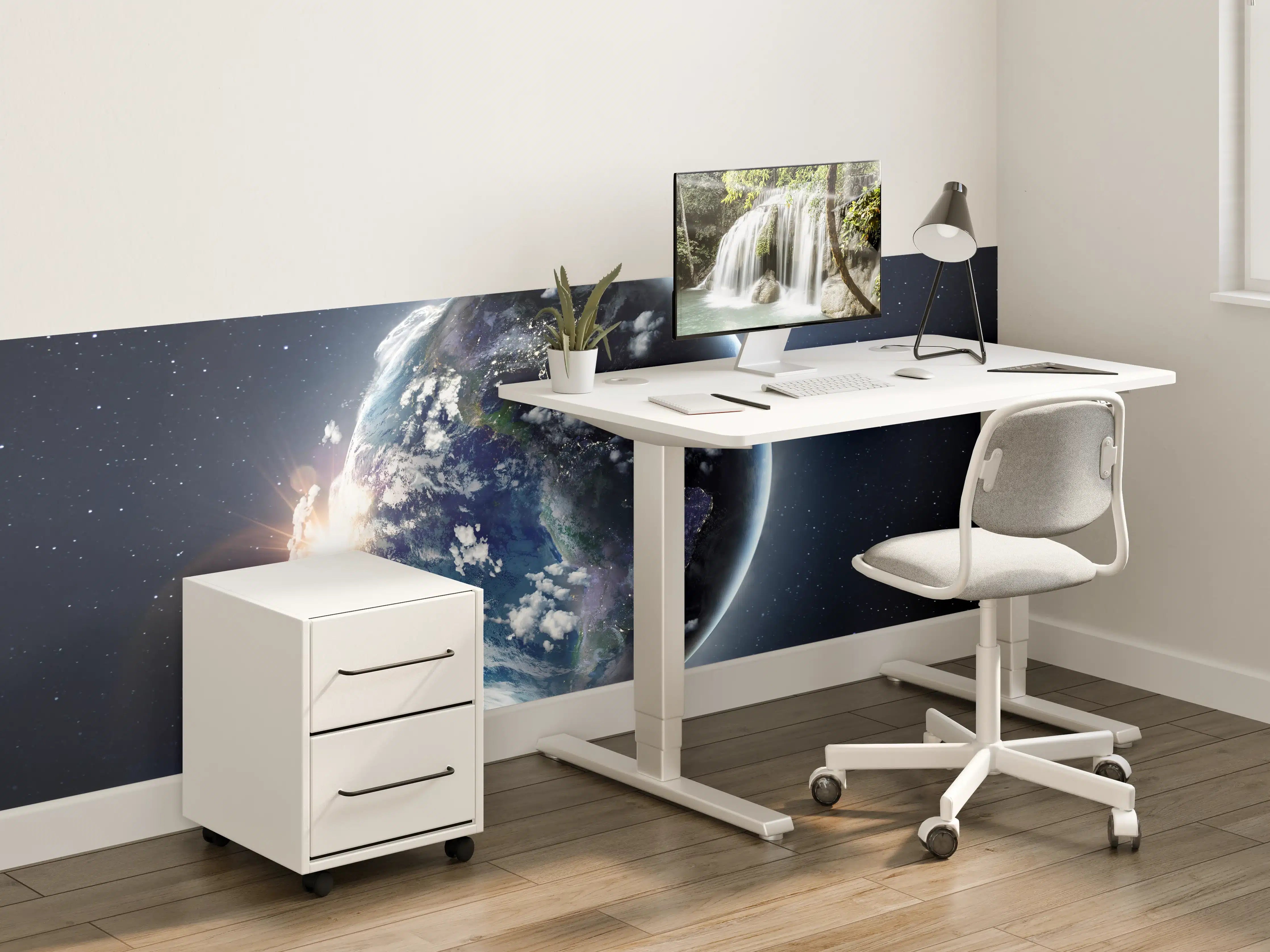 Kinderzimmer Wandgestaltung - Globus Ansicht aus dem Weltall