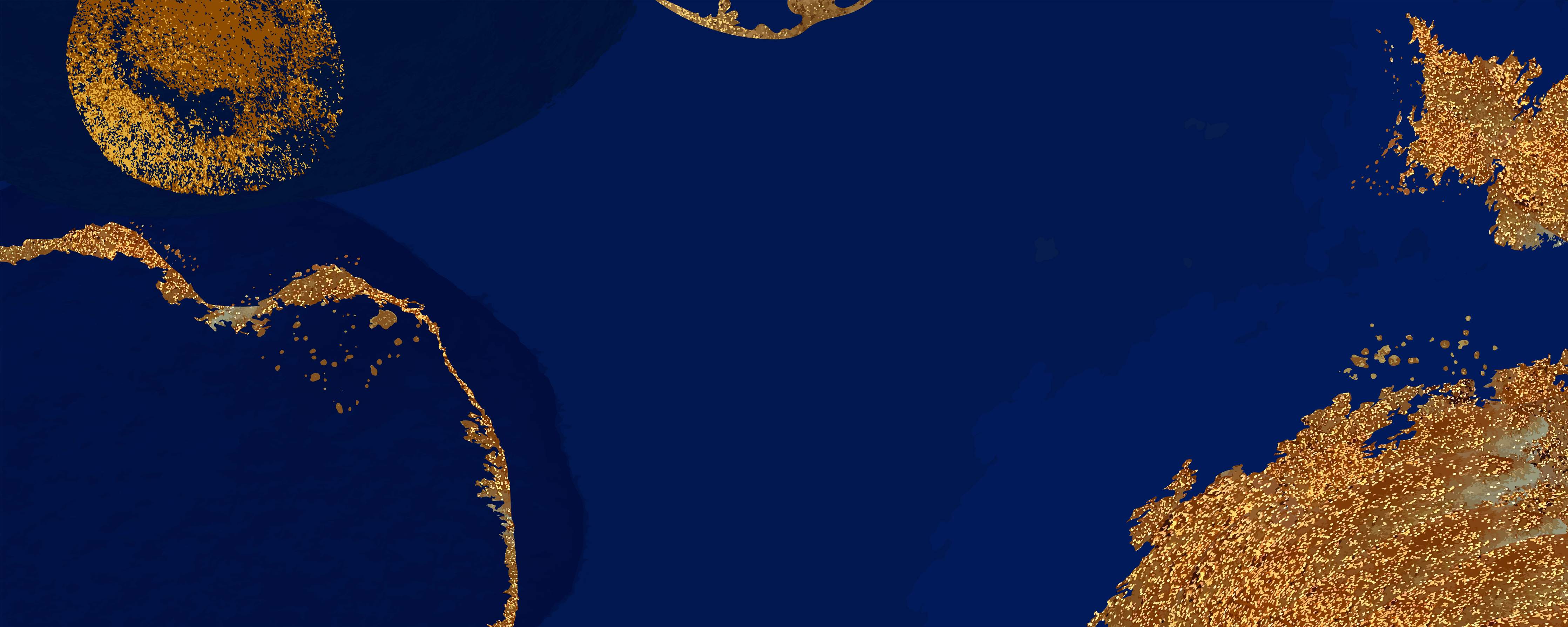 Kinderzimmer Wandgestaltung-Gold-Blauer Abstrakter Entwurf