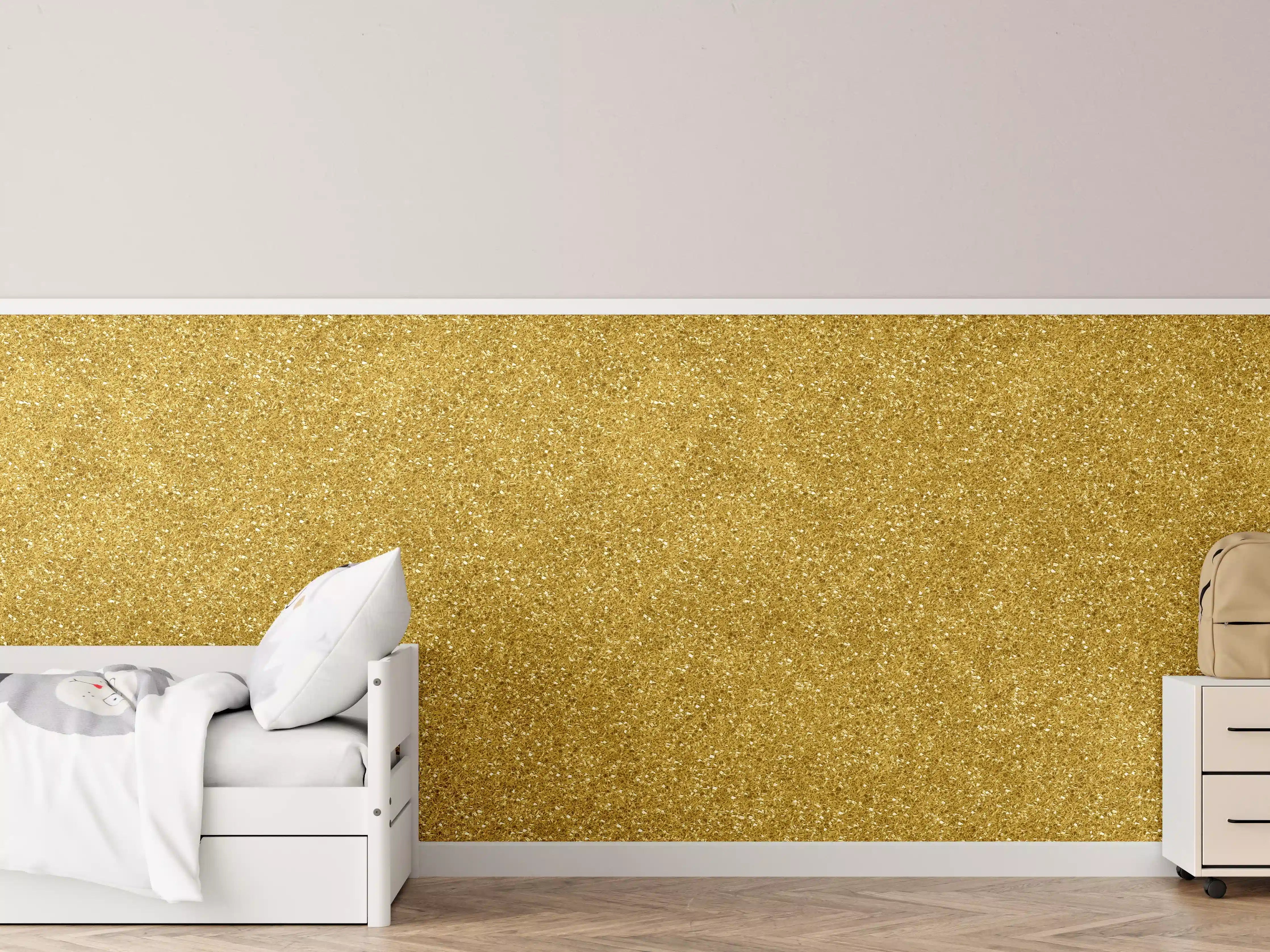 Kinderzimmer Wandgestaltung - Gold Glitter Textur