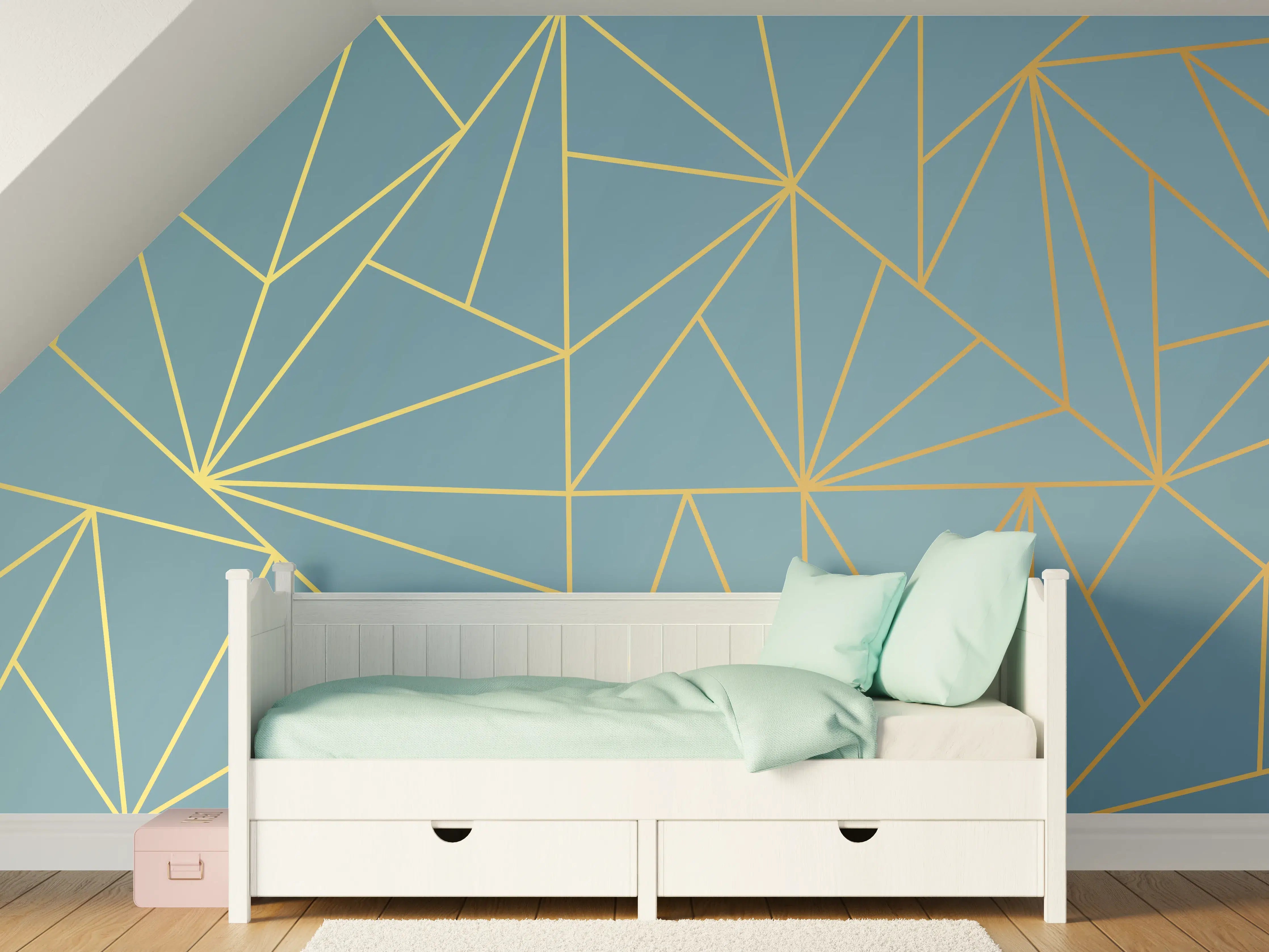 Kinderzimmer Wandgestaltung - GoldLine Geometrische Kunst