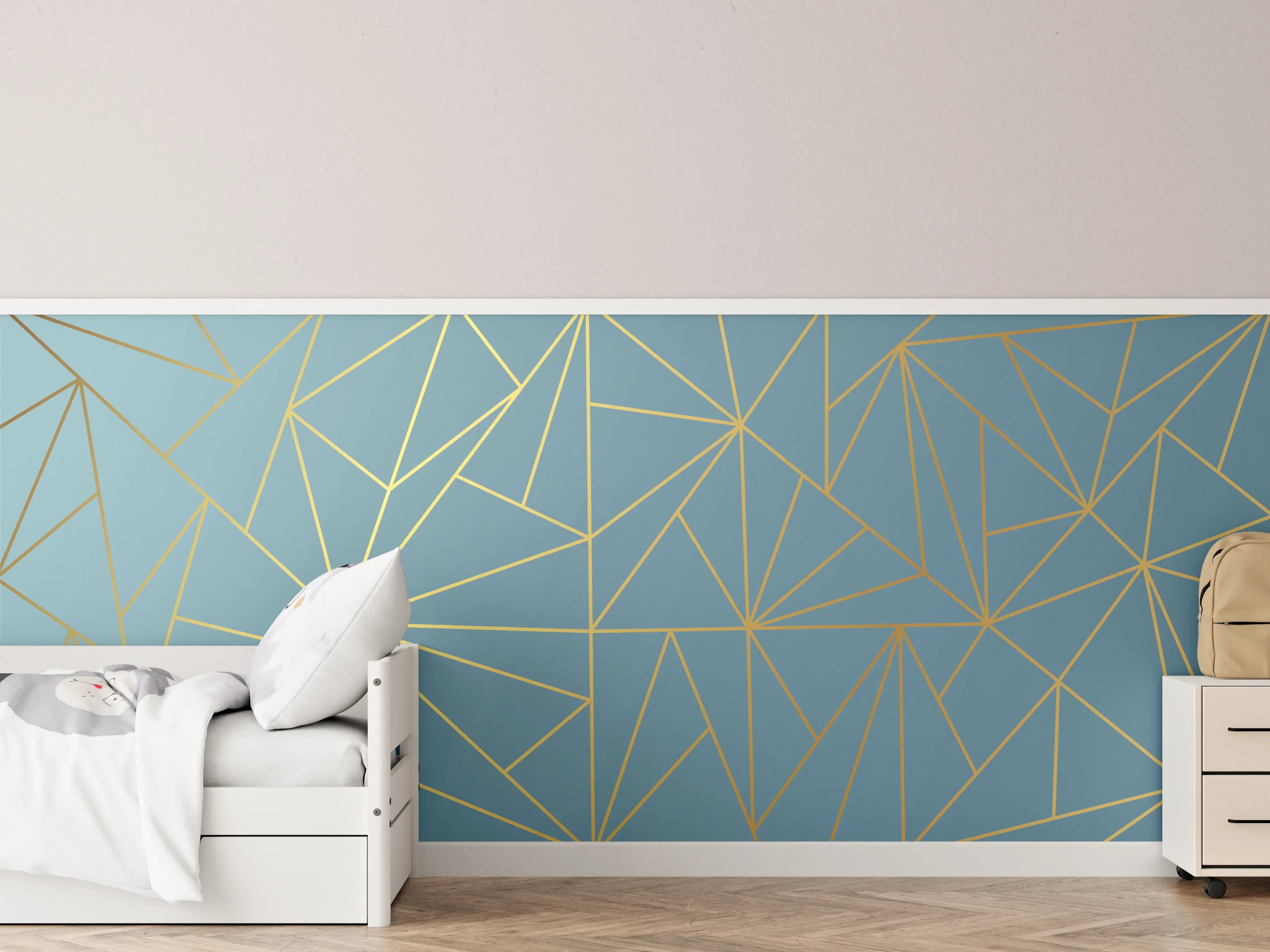 Kinderzimmer Wandgestaltung - GoldLine Geometrische Kunst