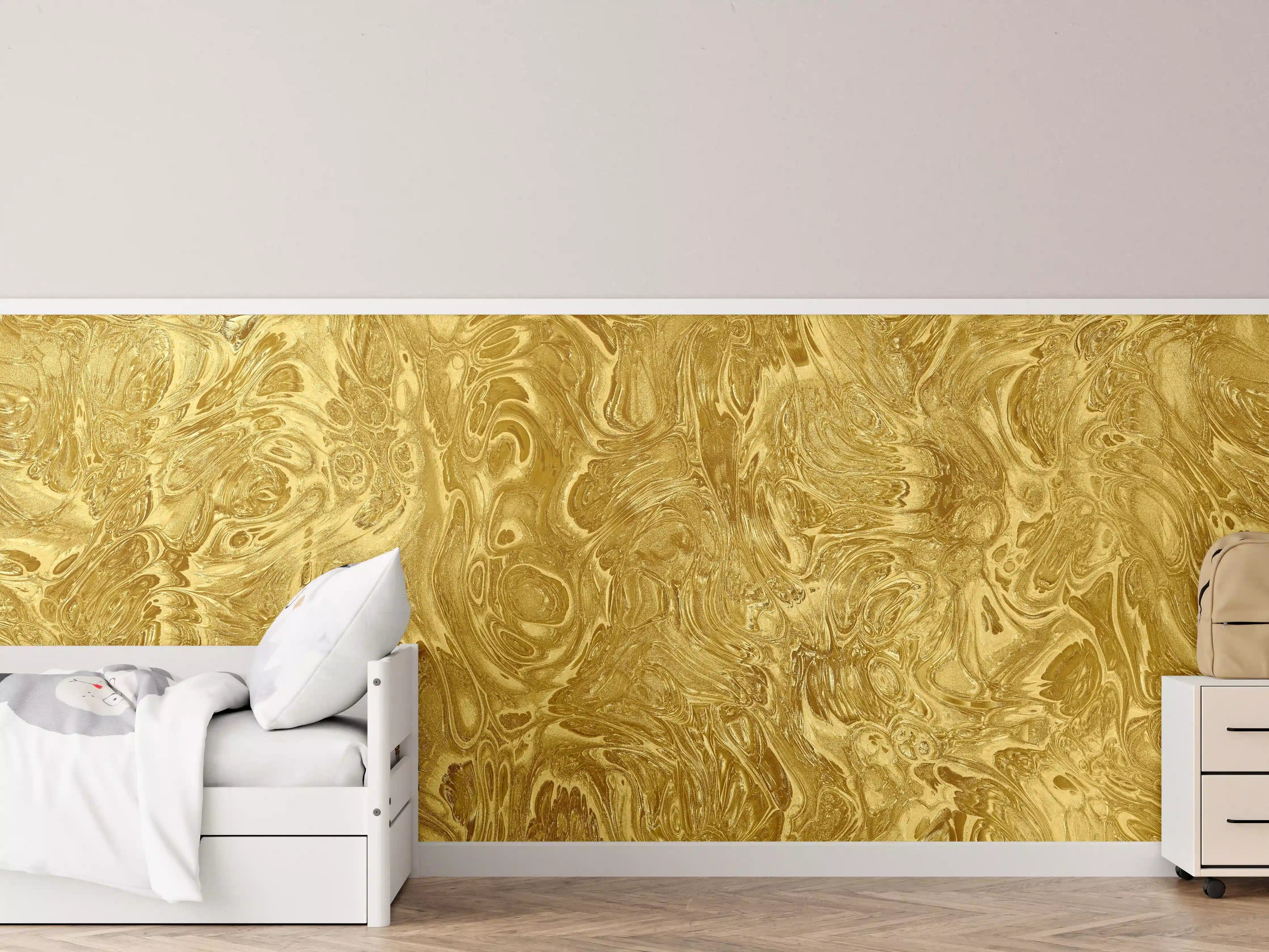 Kinderzimmer Wandgestaltung - Goldene Flüssigkunst - Luxus