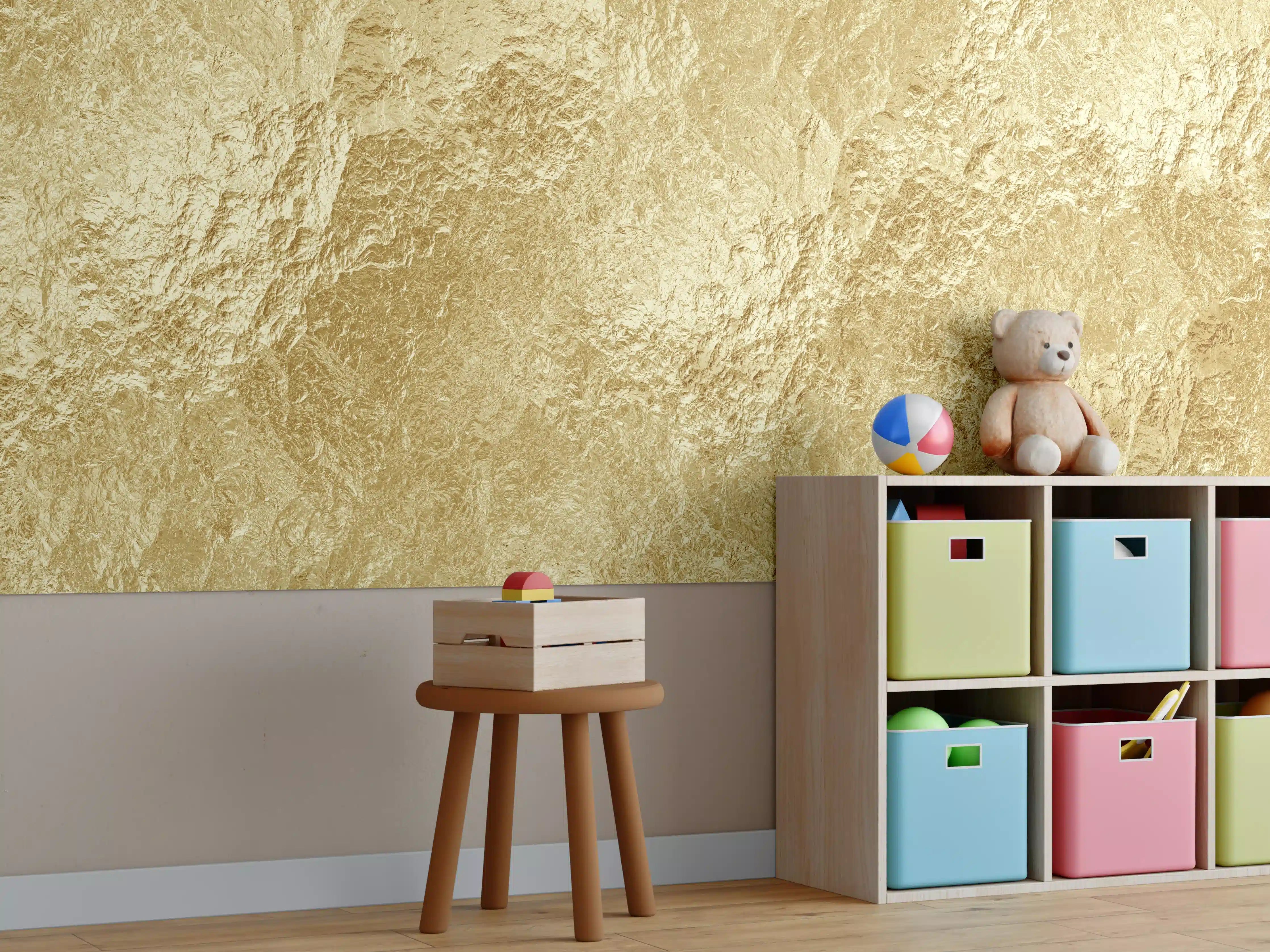 Kinderzimmer Wandgestaltung - Goldene Luxus Textur