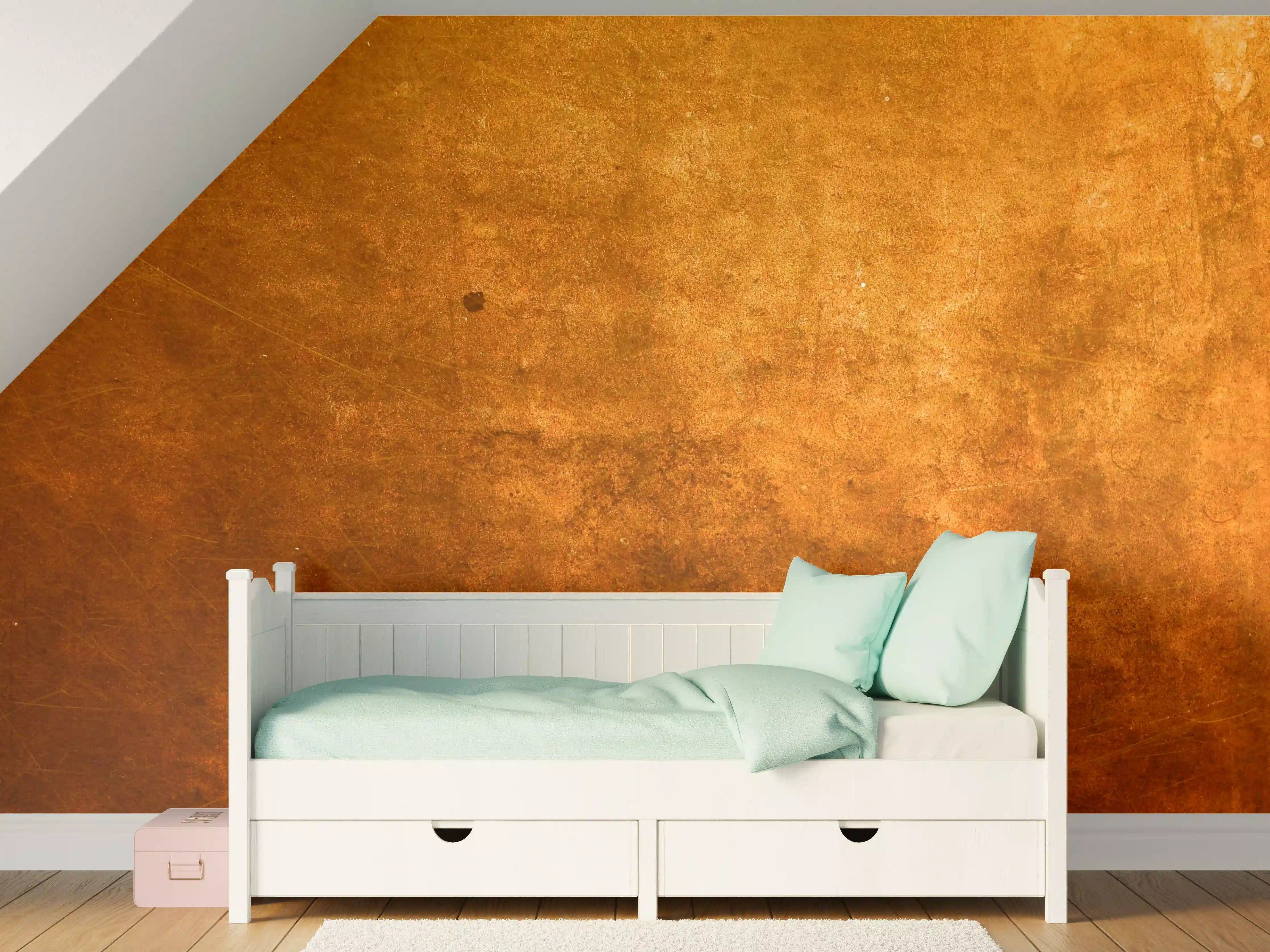 Kinderzimmer Wandgestaltung - Goldene Metalloberfläche mit Patina