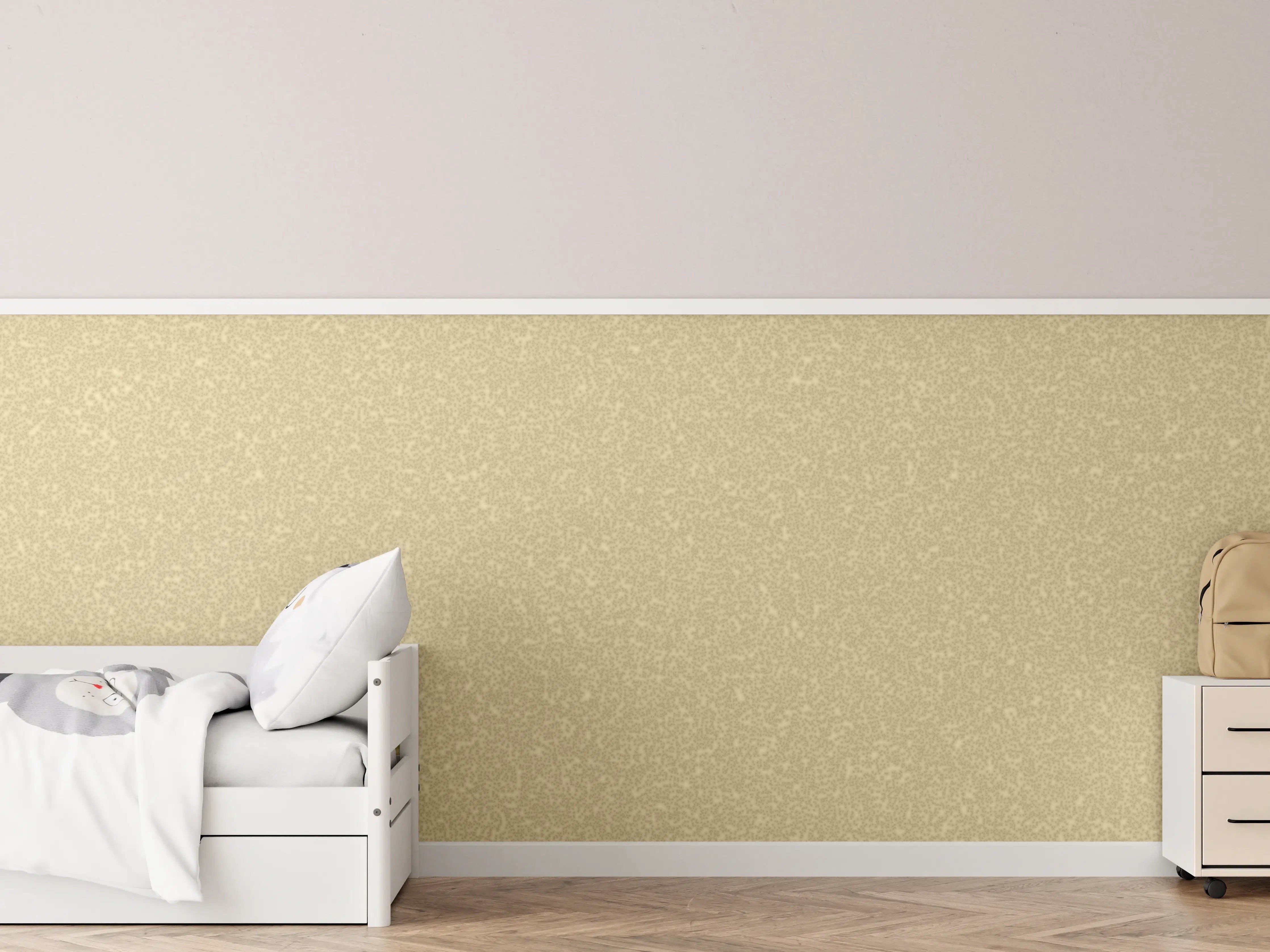 Kinderzimmer Wandgestaltung - Goldene Sandtextur mit feinen Körnern