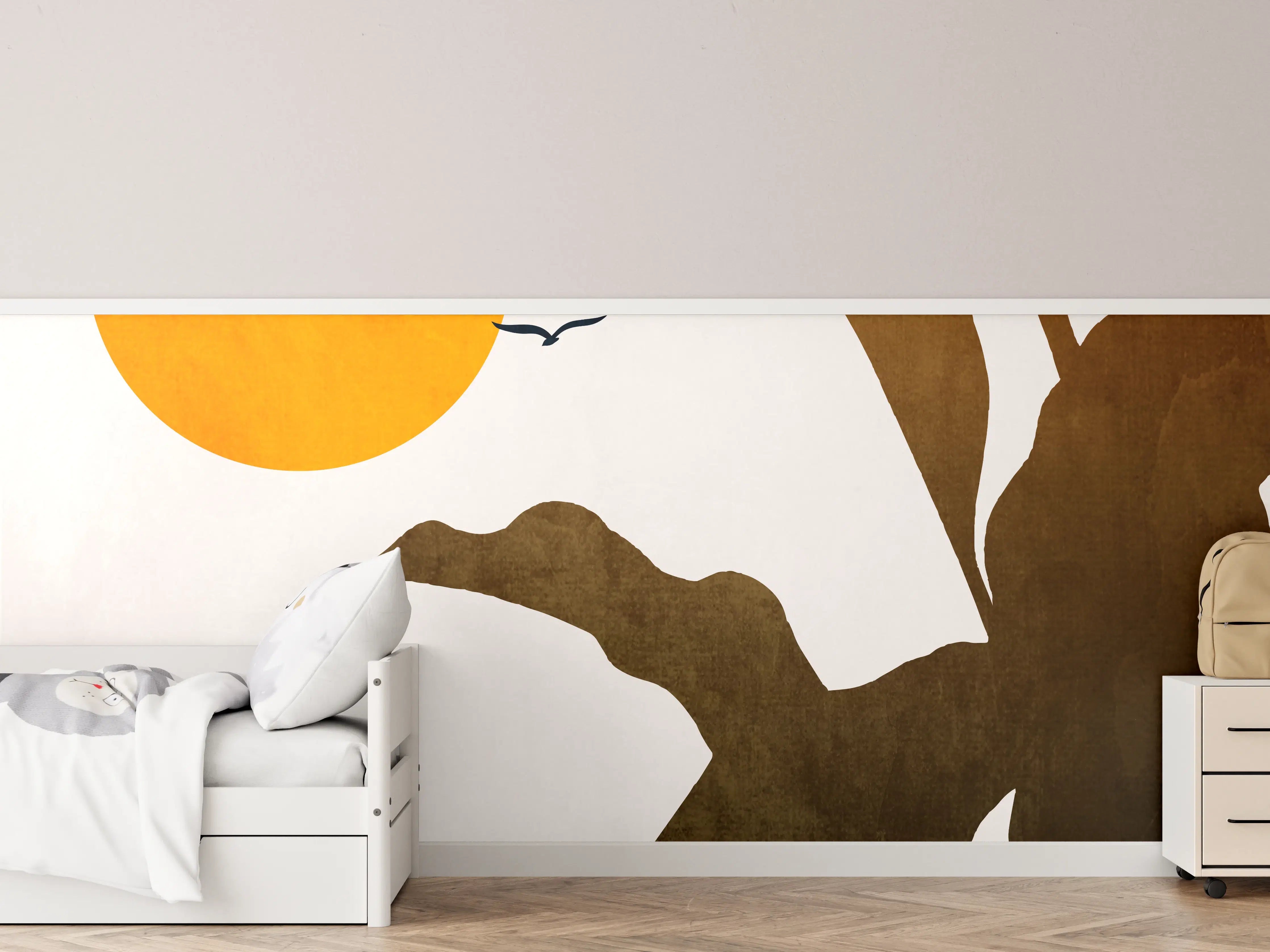 Kinderzimmer Wandgestaltung - Goldene Sonne - Grafik