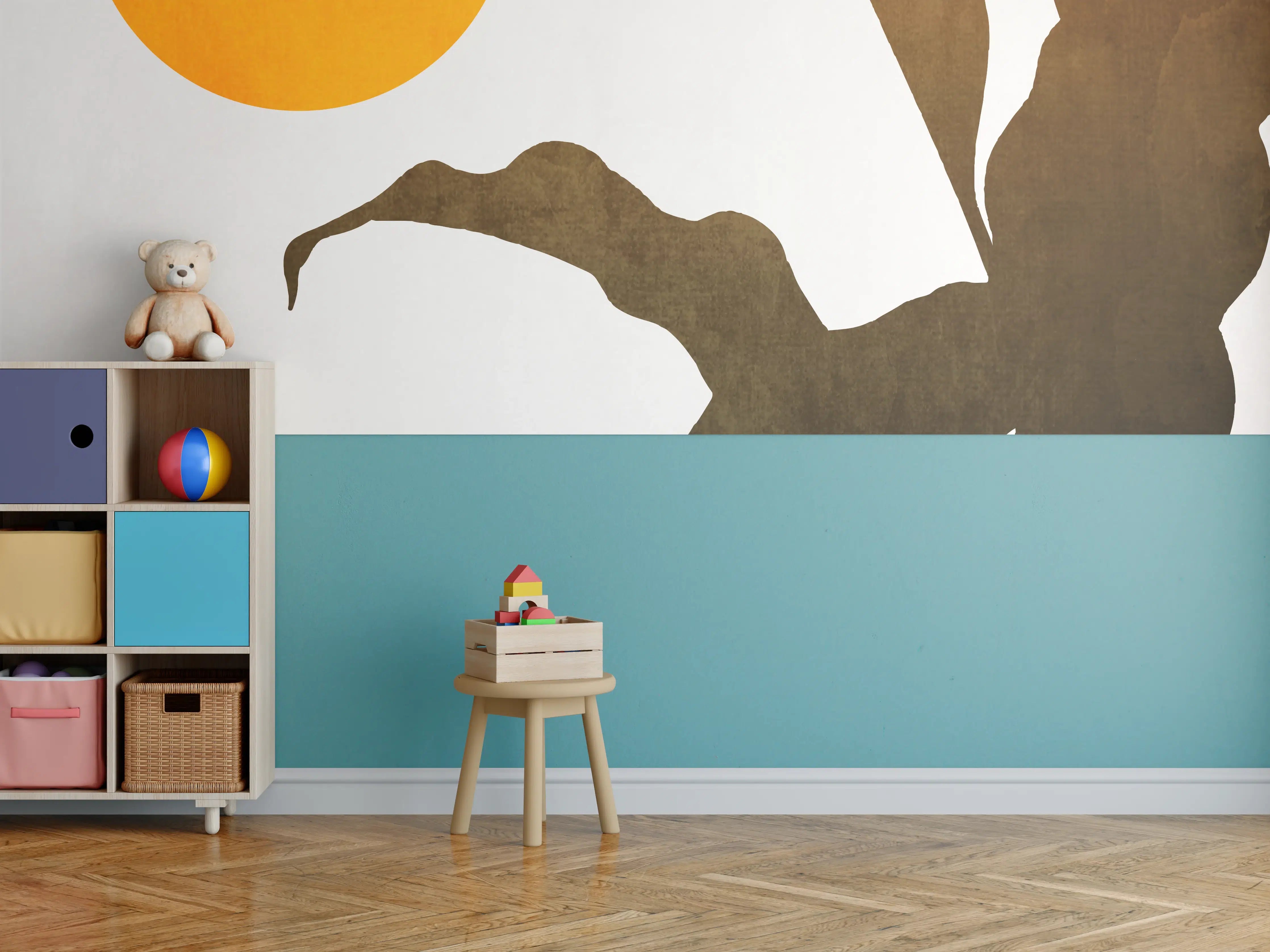 Kinderzimmer Wandgestaltung - Goldene Sonne - Grafik