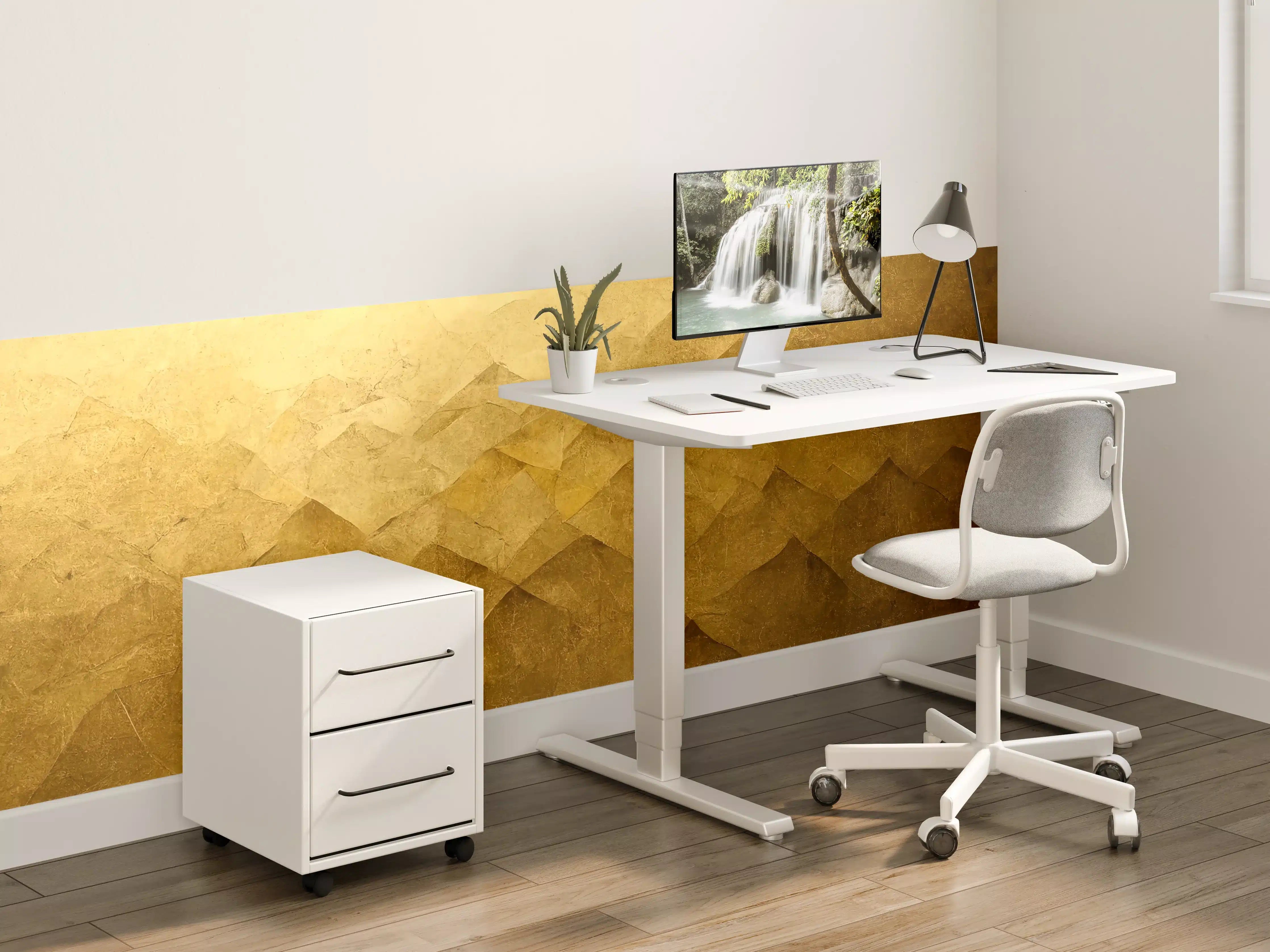 Kinderzimmer Wandgestaltung - Goldene Textur mit Metallic-Effekt