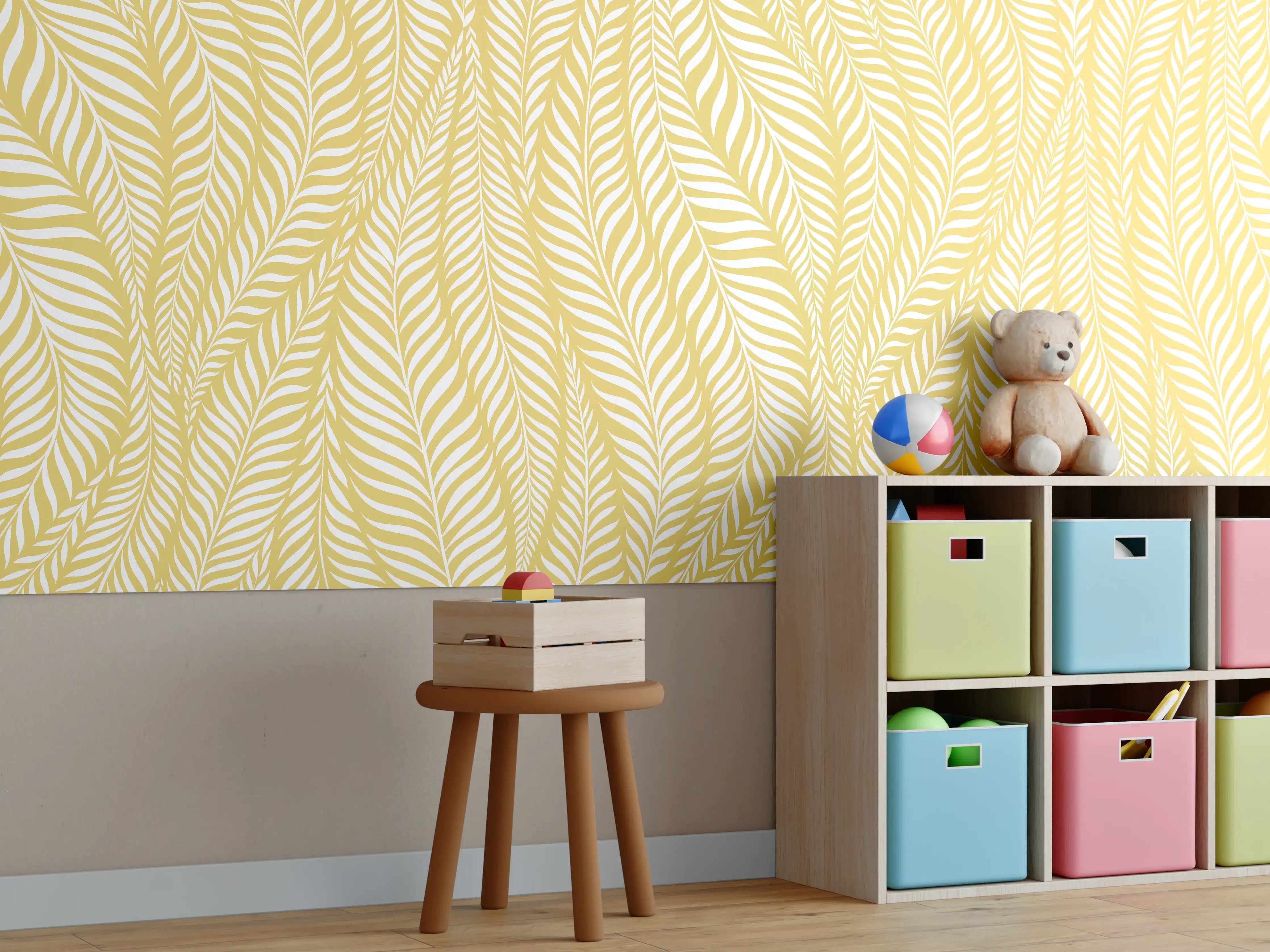 Kinderzimmer Wandgestaltung - Goldene Wellenmuster