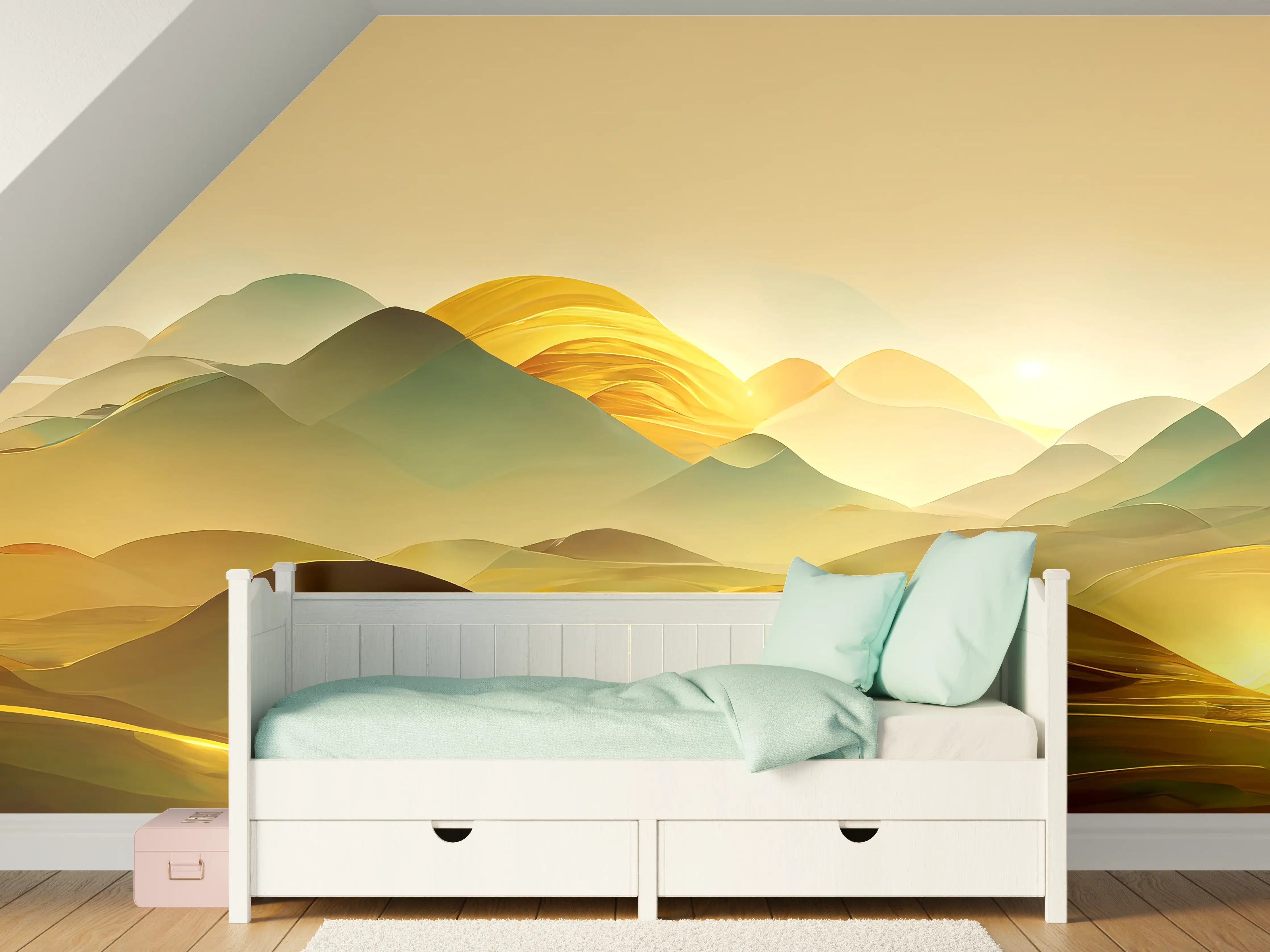 Kinderzimmer Wandgestaltung - Goldene Wüste - Illustration