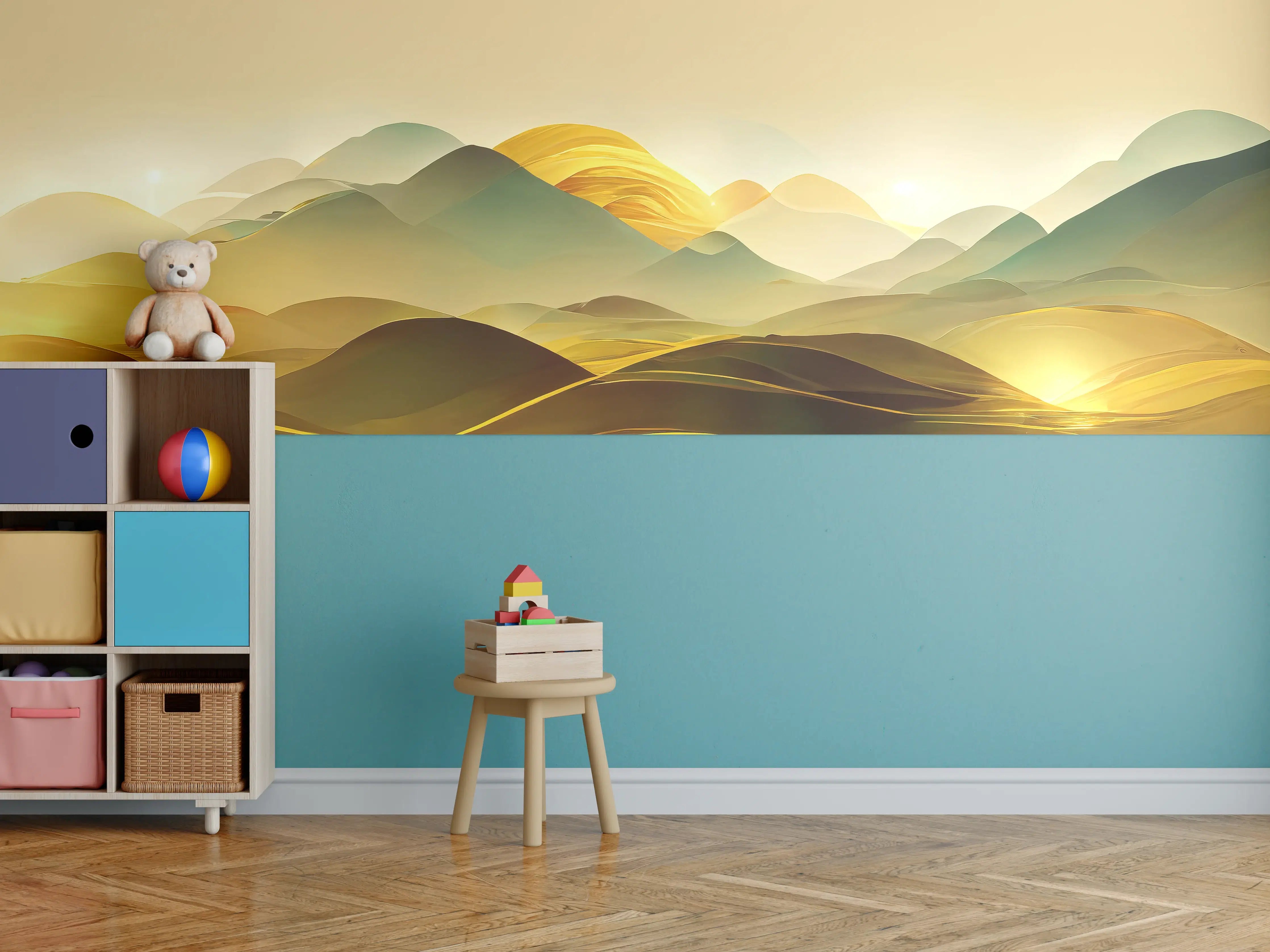 Kinderzimmer Wandgestaltung - Goldene Wüste - Illustration