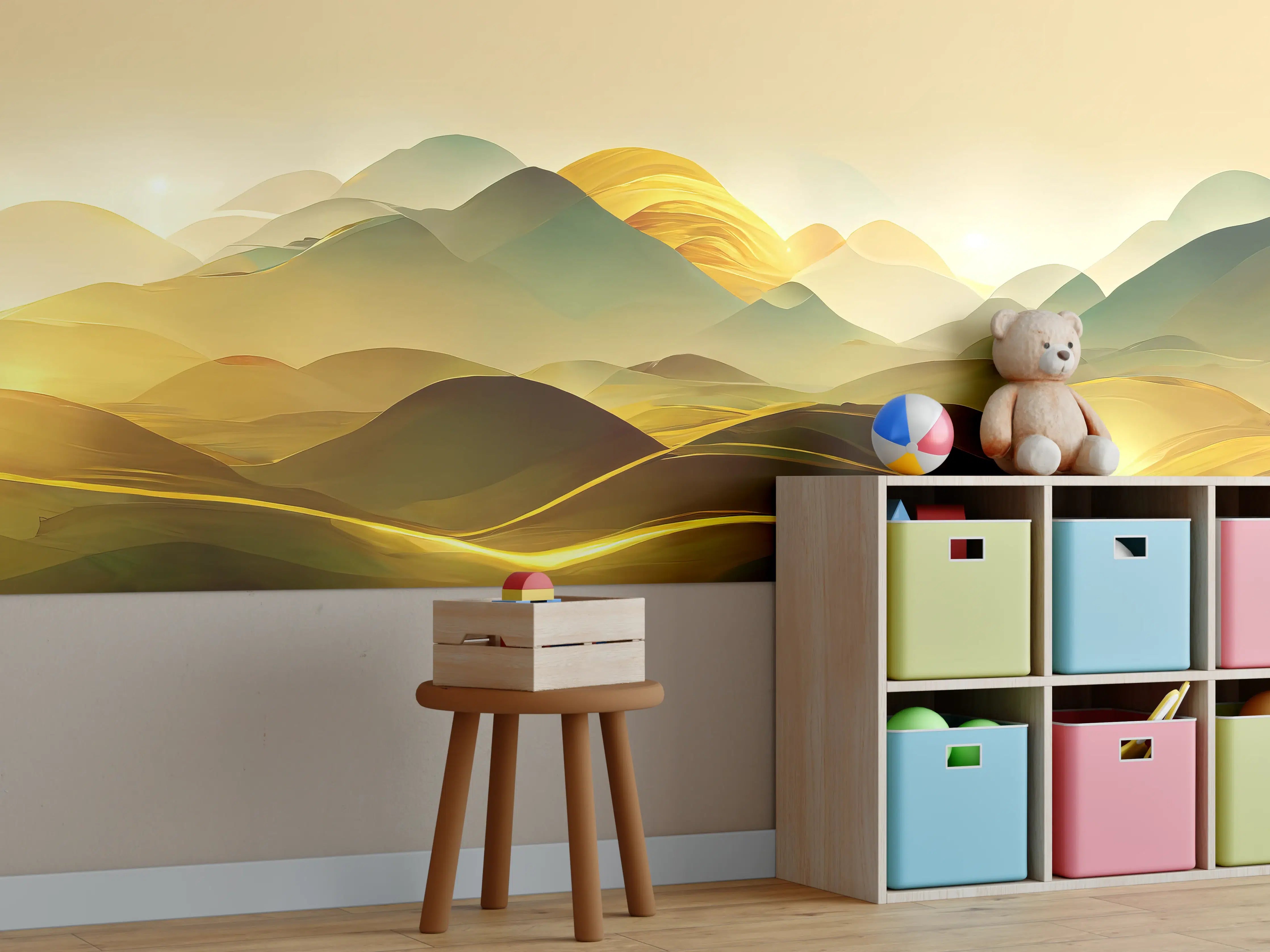 Kinderzimmer Wandgestaltung - Goldene Wüste - Illustration