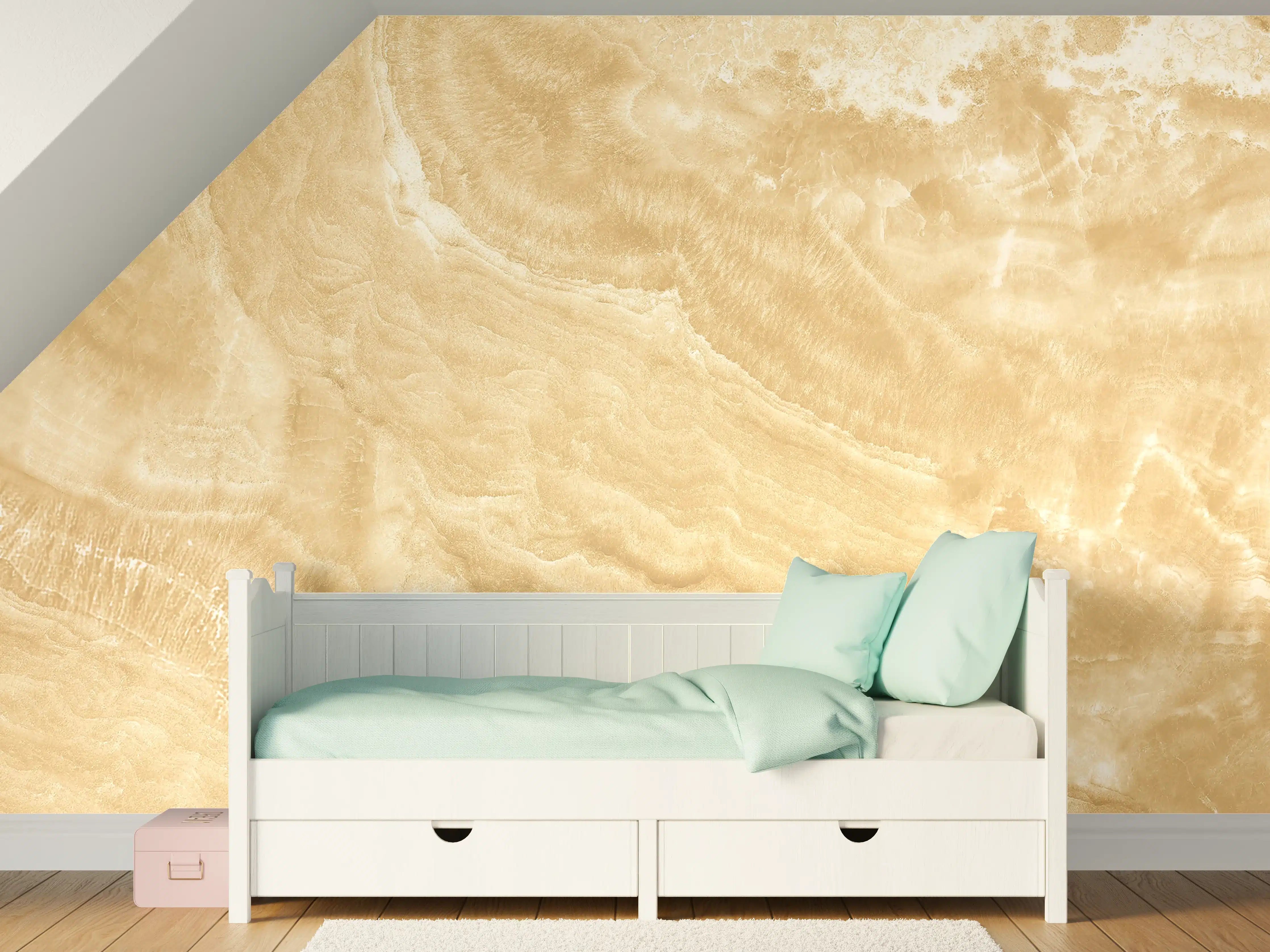 Kinderzimmer Wandgestaltung - Goldener Marmor