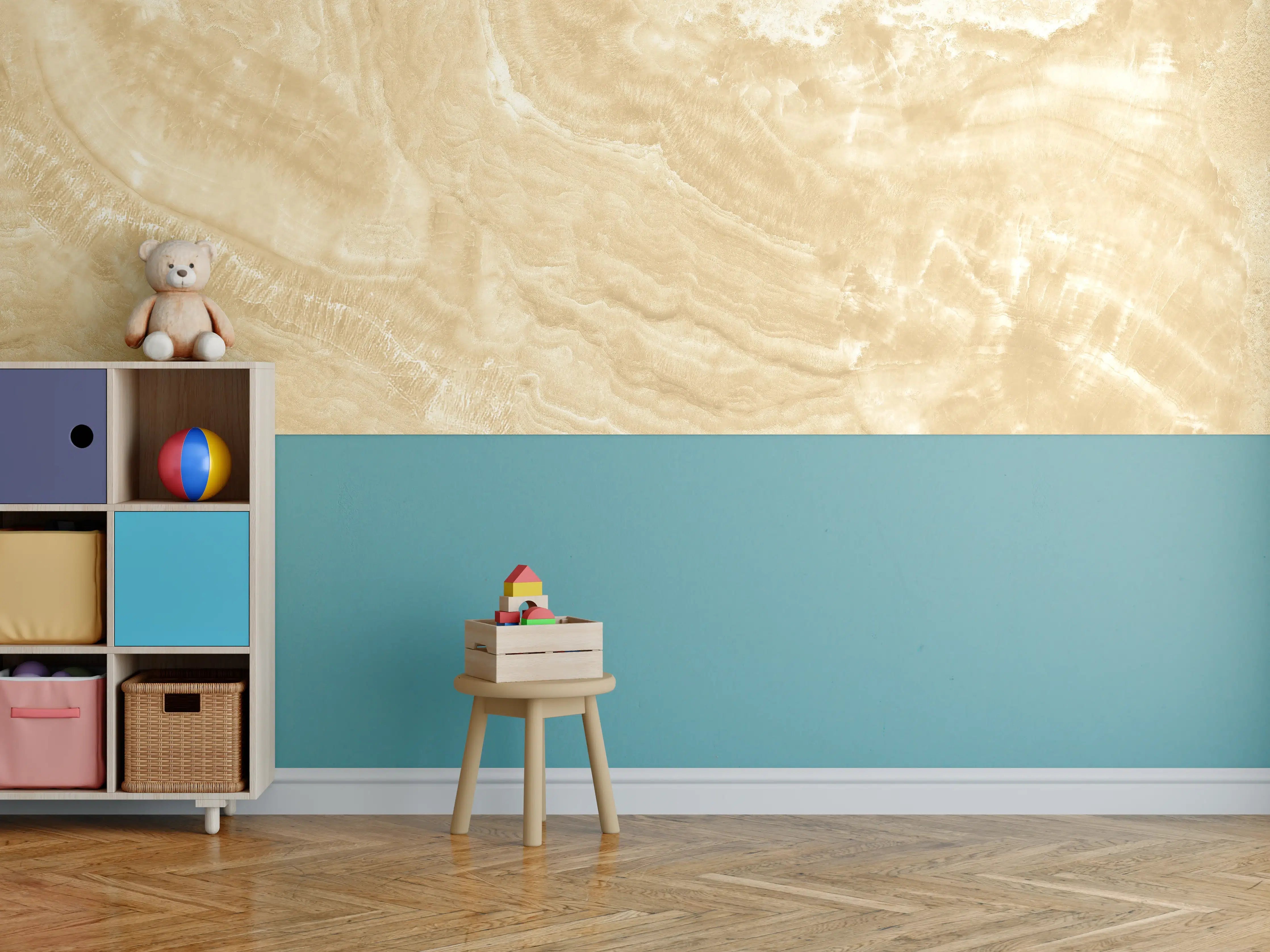 Kinderzimmer Wandgestaltung - Goldener Marmor