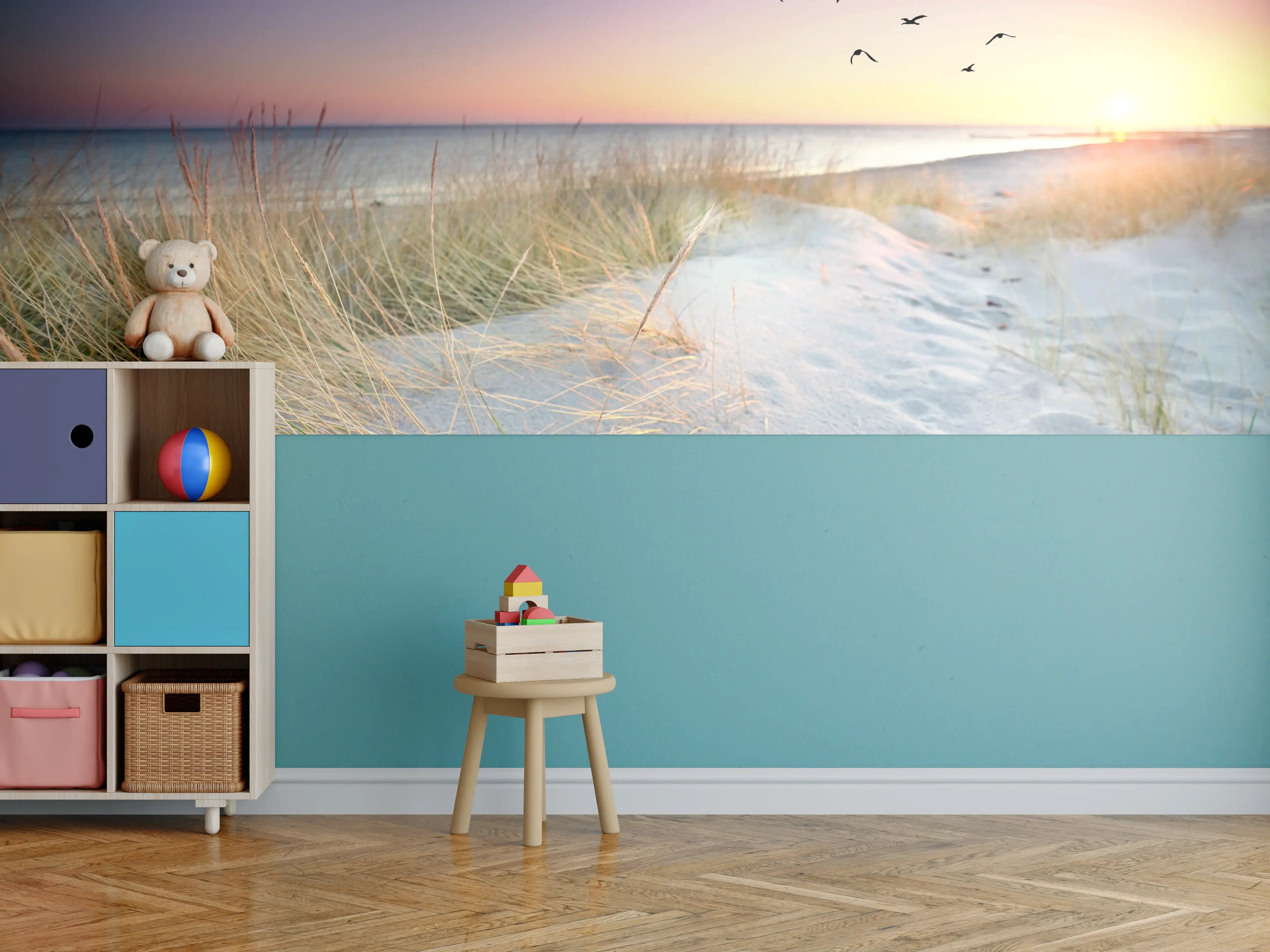 Kinderzimmer Wandgestaltung - Goldenes Sonnenlicht an der Ostsee