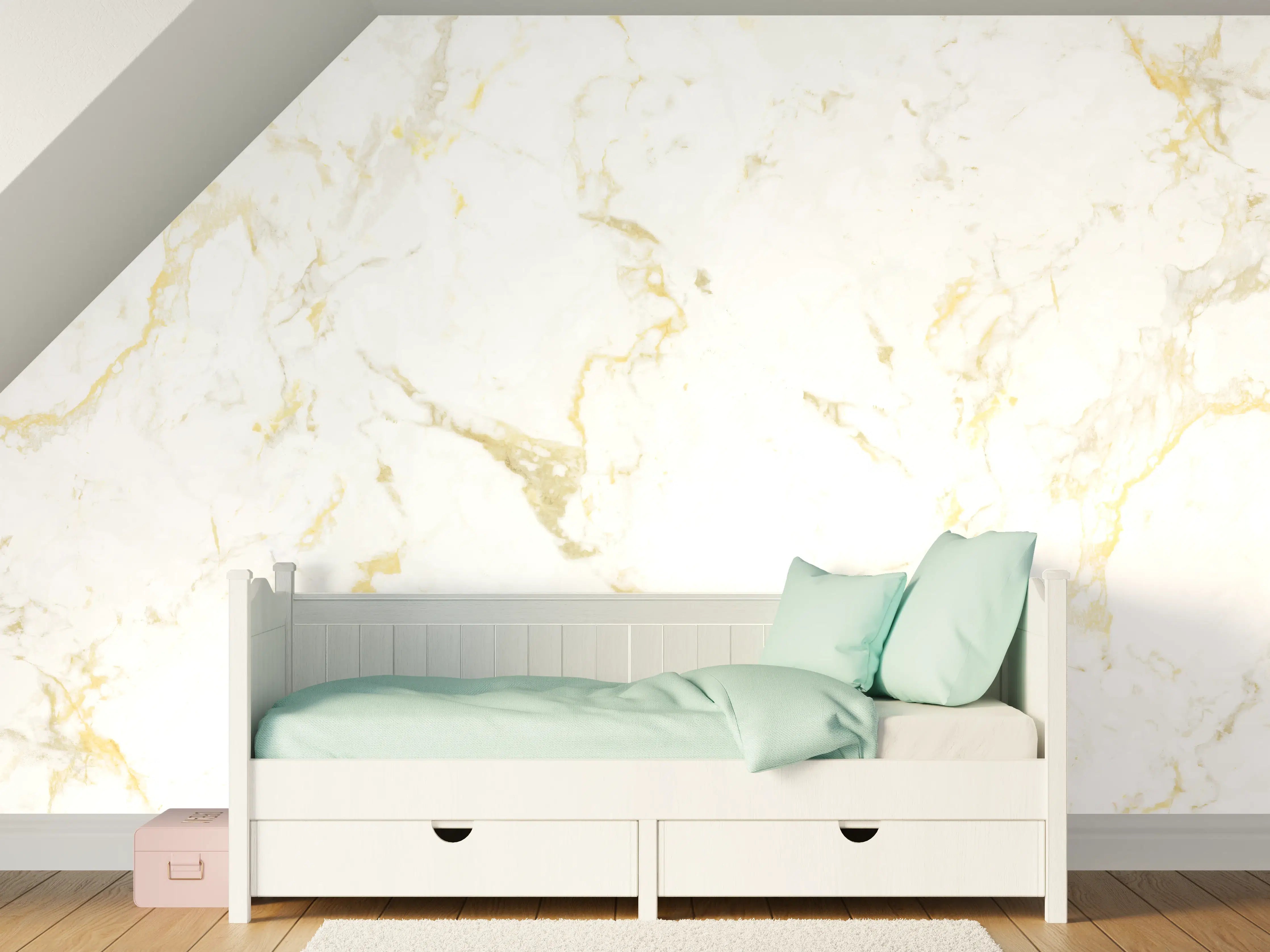 Kinderzimmer Wandgestaltung - Goldmarmor Textur