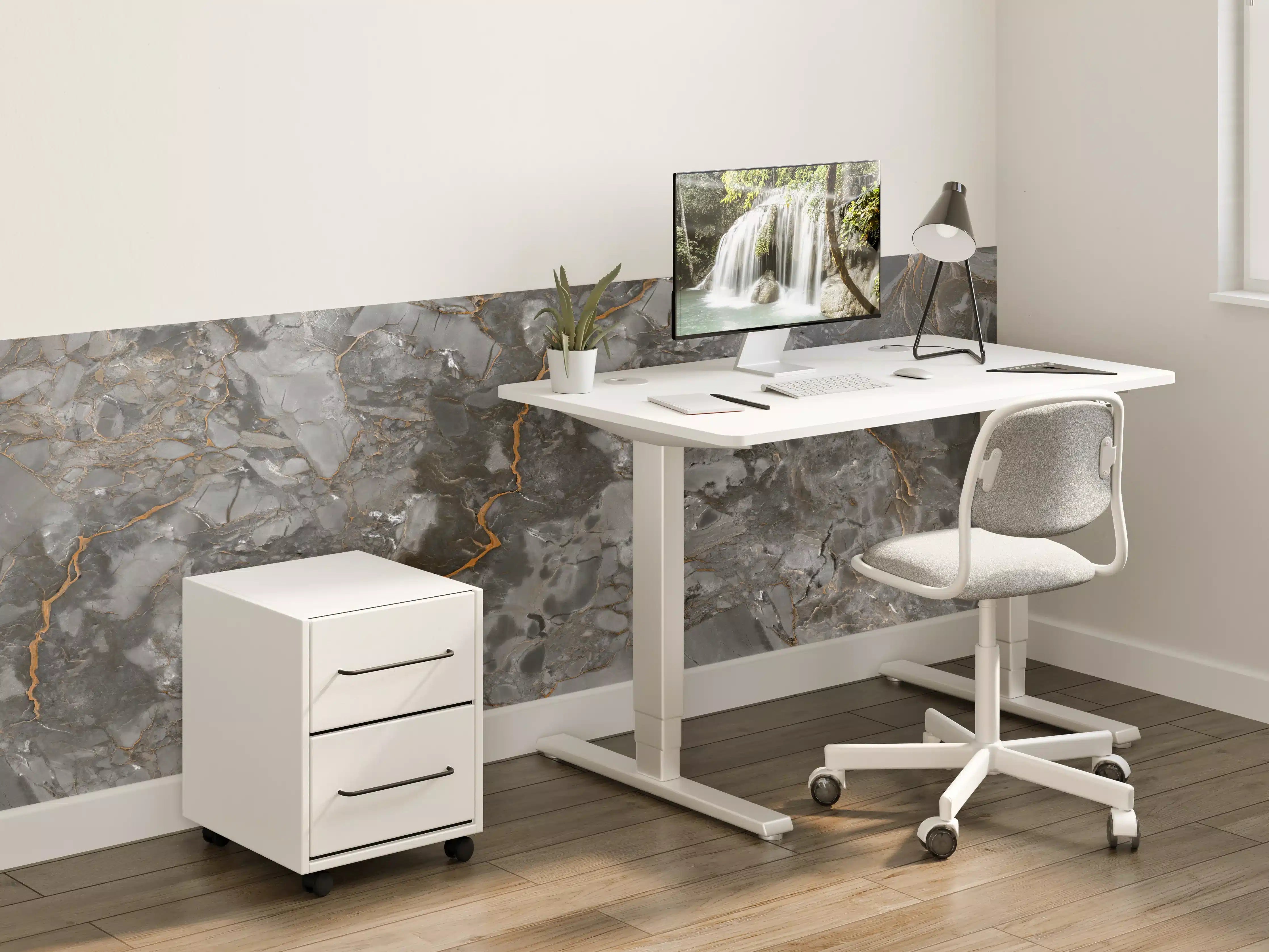 Kinderzimmer Wandgestaltung - Gräulich-Schwarzer Marmor