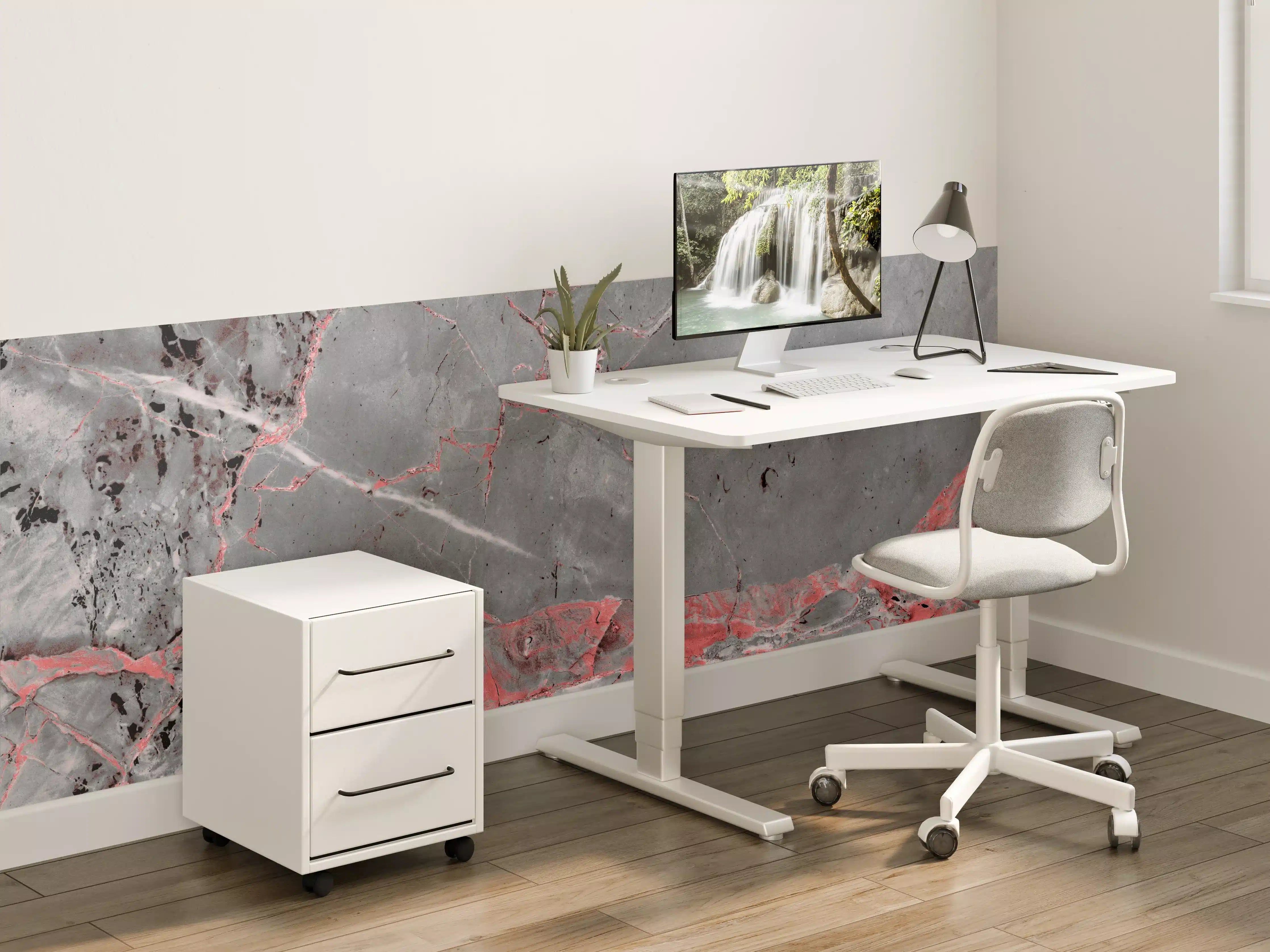 Kinderzimmer Wandgestaltung - Gräulich-rote Marmor Textur