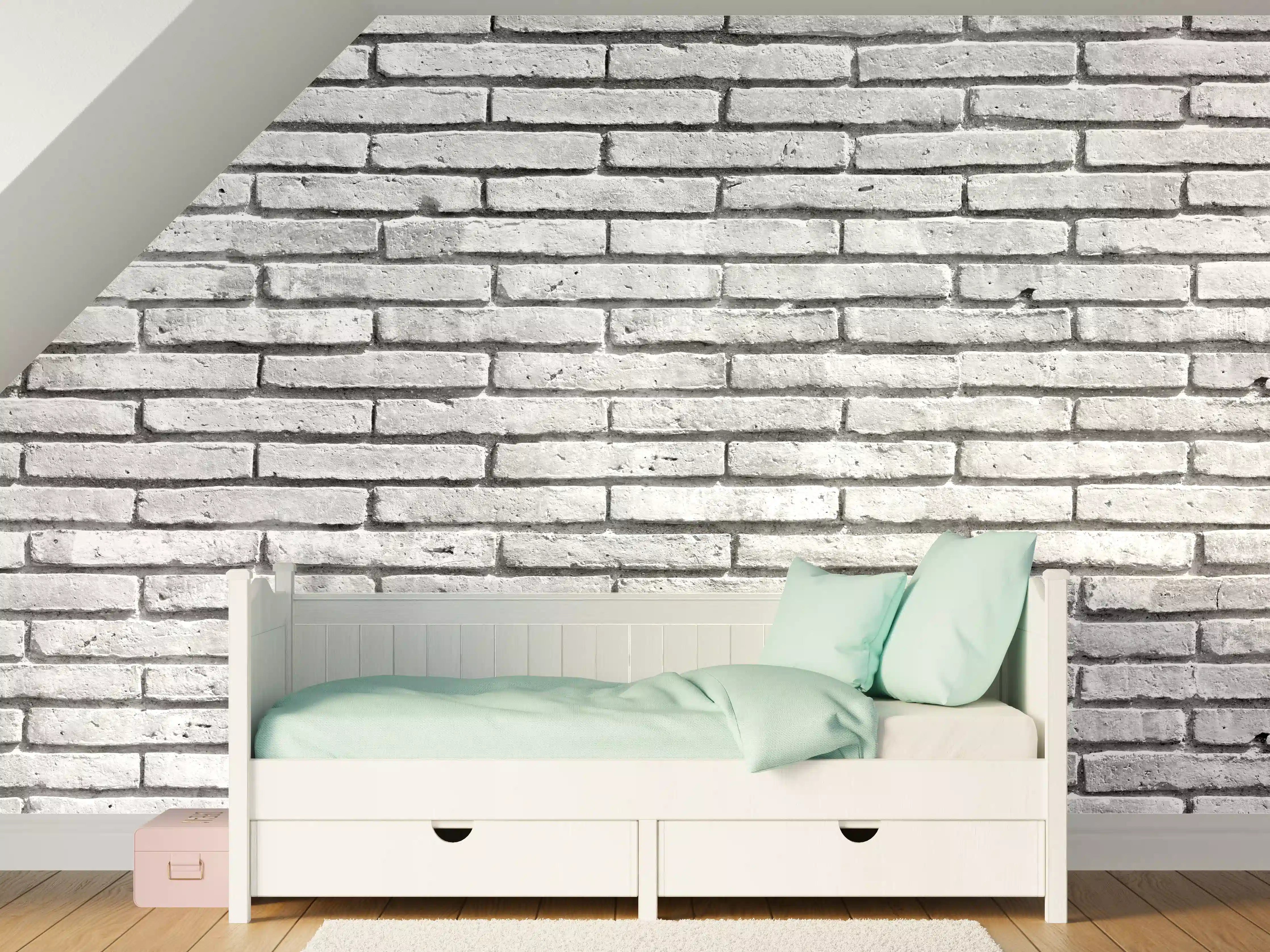 Kinderzimmer Wandgestaltung - Gräuliche Grunge Steinmauer