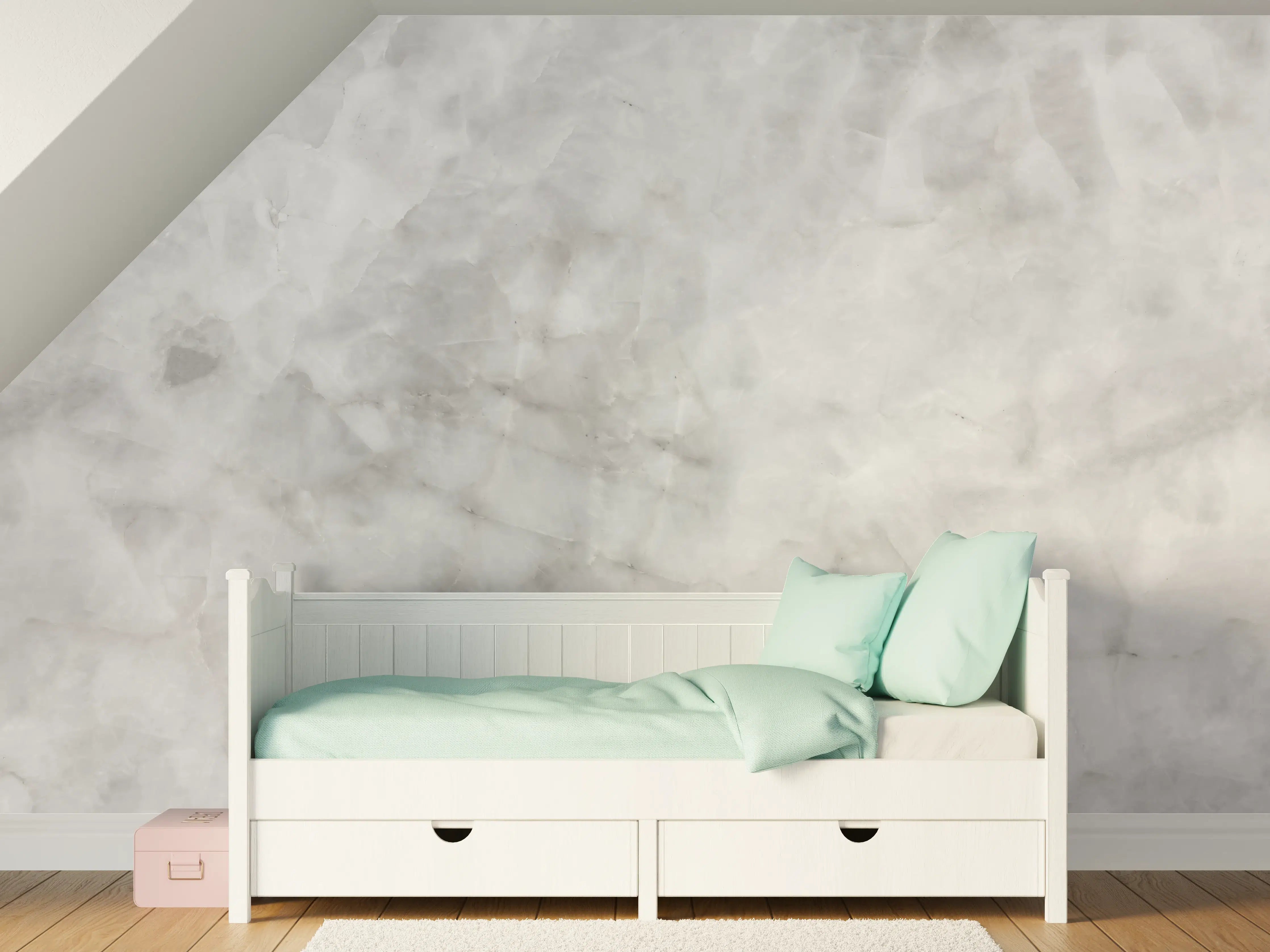 Kinderzimmer Wandgestaltung - Gräuliche Marmor Textur
