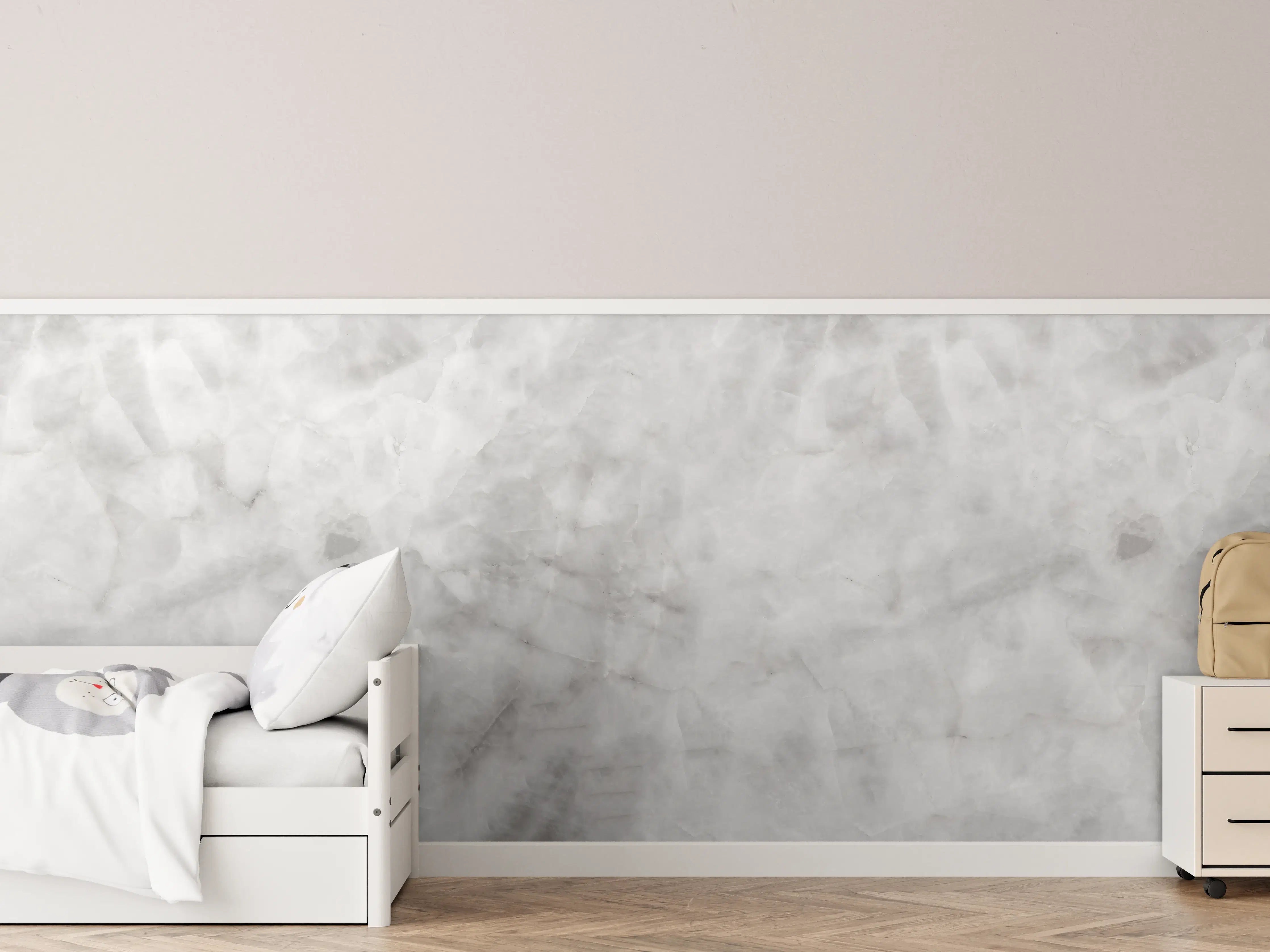 Kinderzimmer Wandgestaltung - Gräuliche Marmor Textur