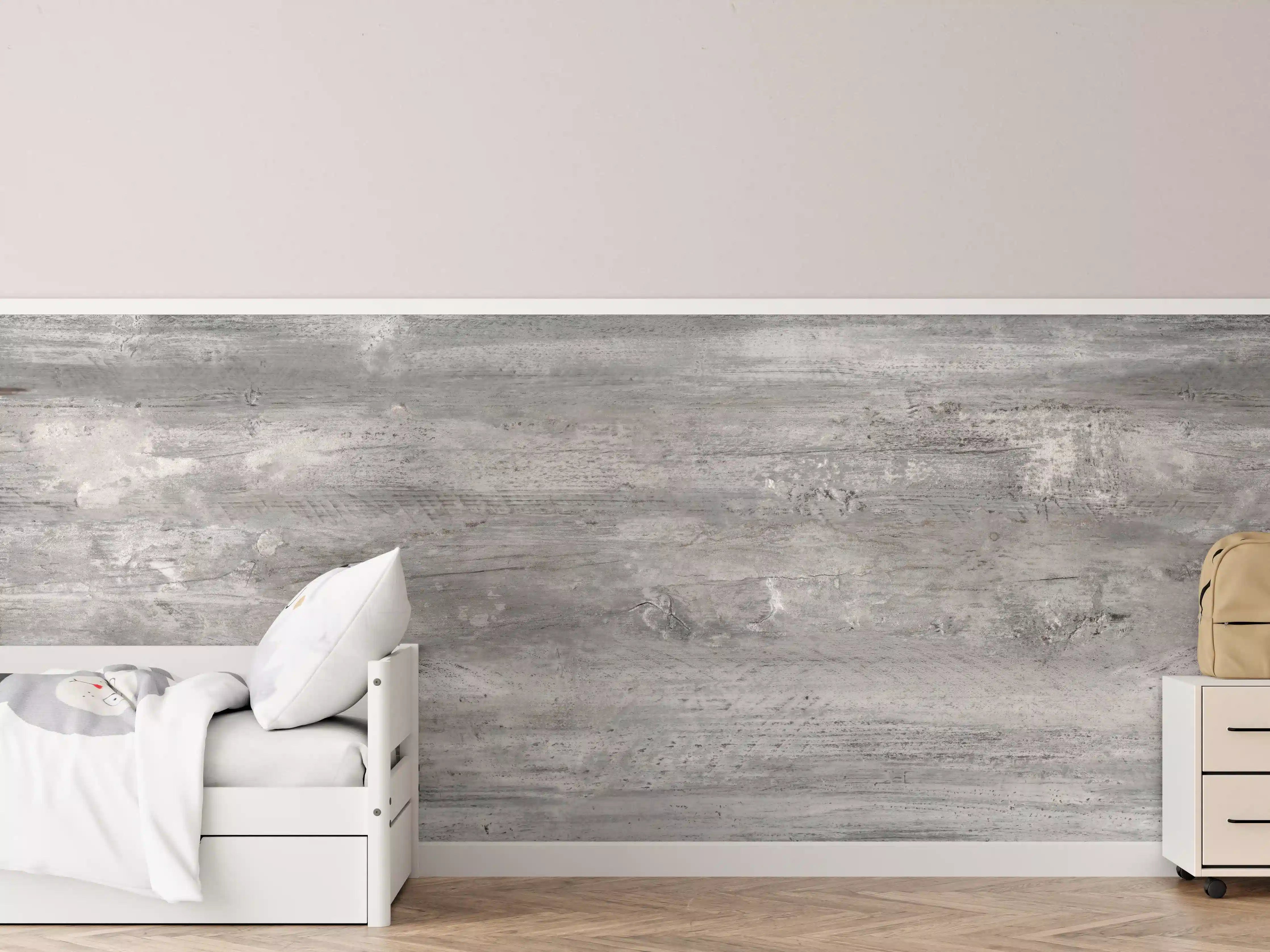 Kinderzimmer Wandgestaltung - Gräuliche alte Holztextur