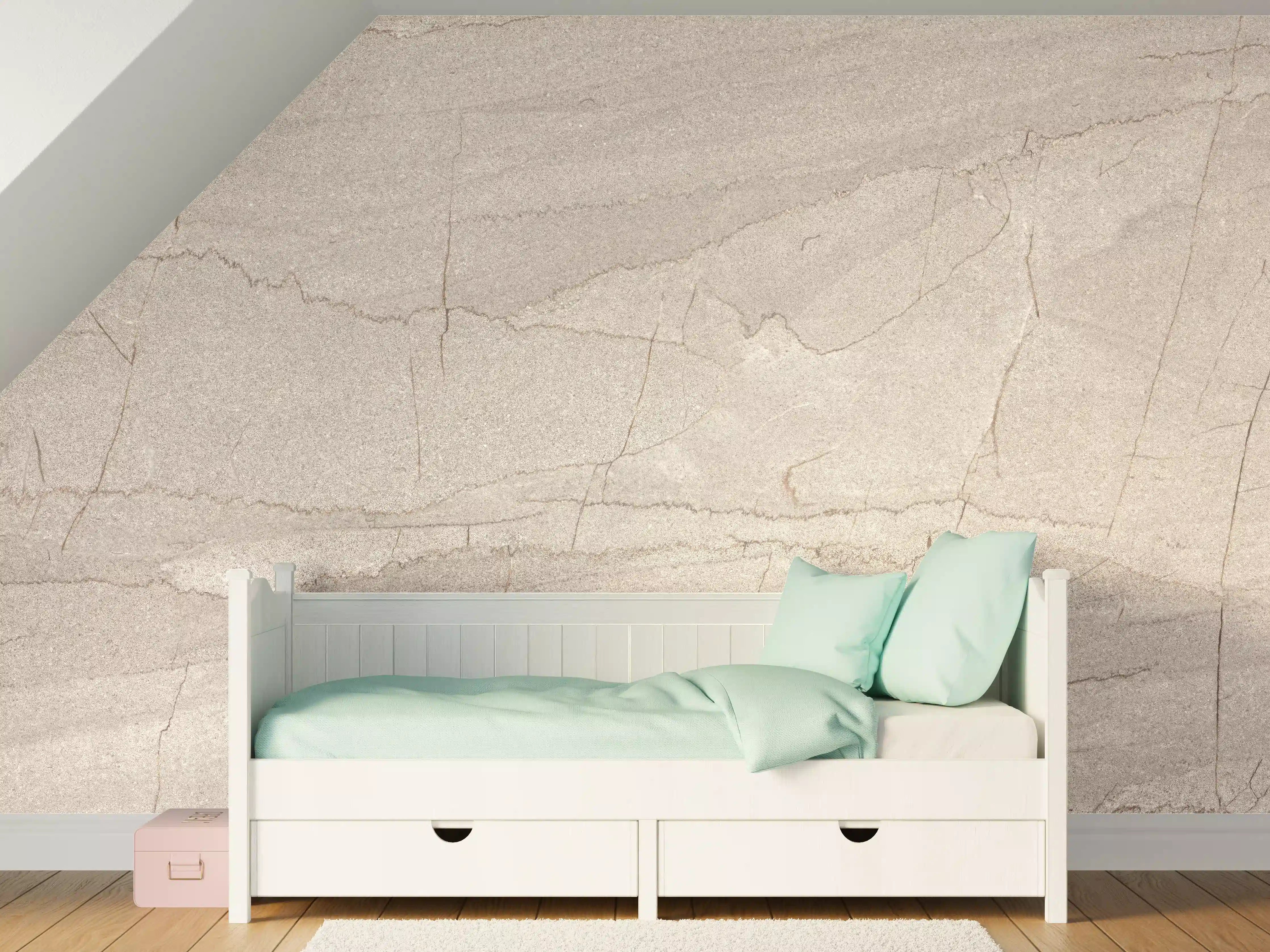 Kinderzimmer Wandgestaltung - Gräulicher rissiger Marmor