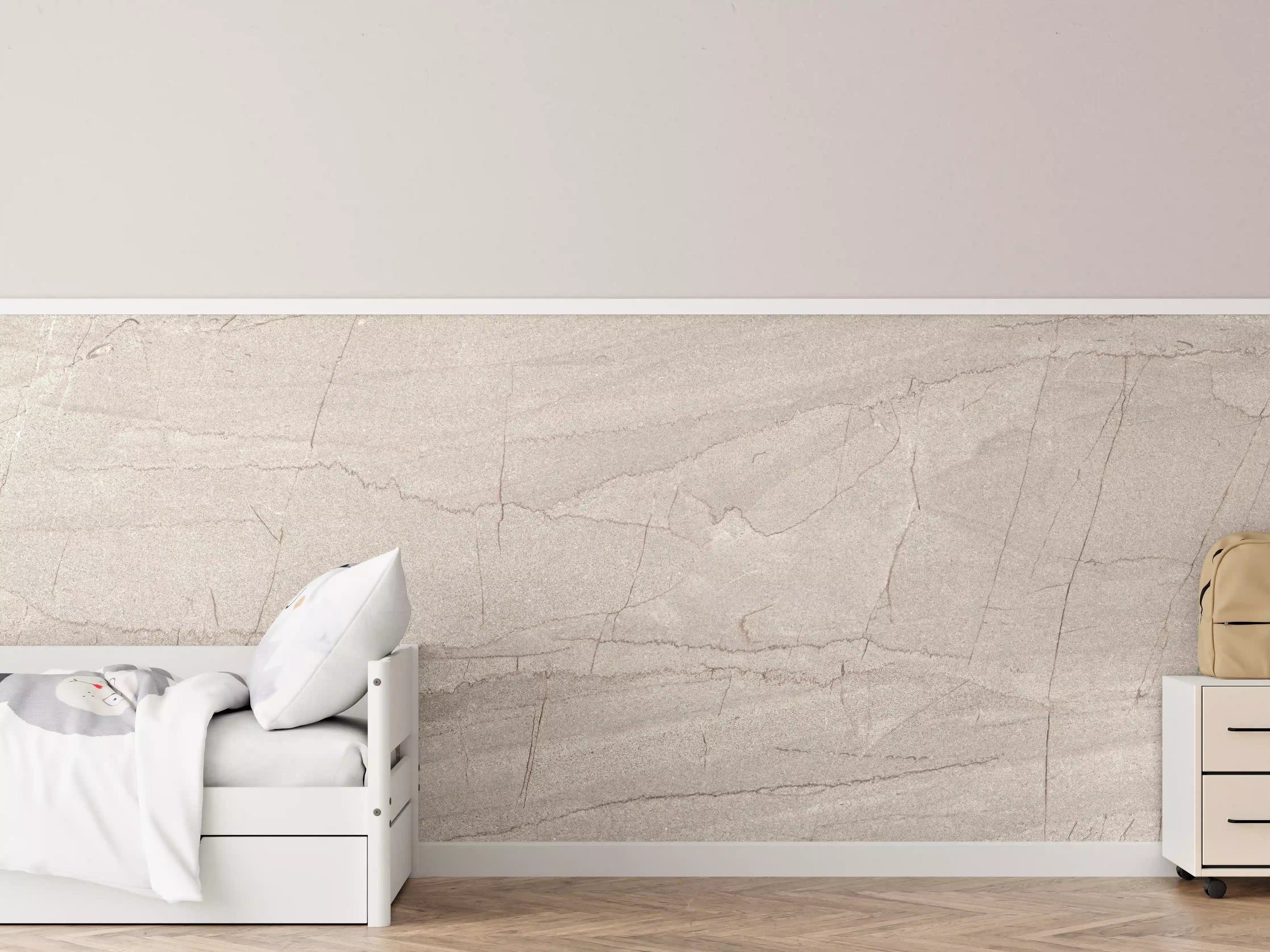 Kinderzimmer Wandgestaltung - Gräulicher rissiger Marmor