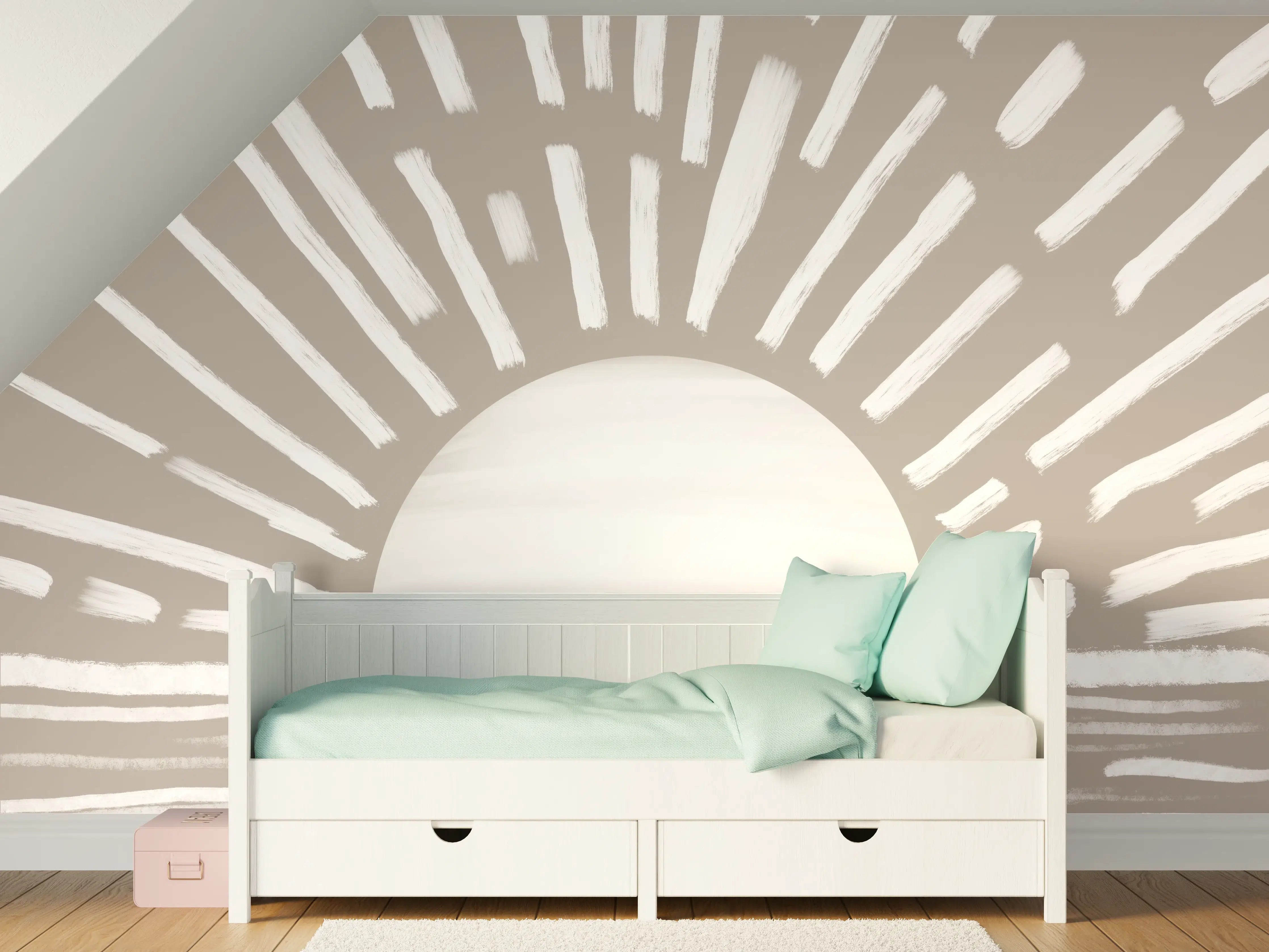 Kinderzimmer Wandgestaltung - Gräuliches Design - Landschaft