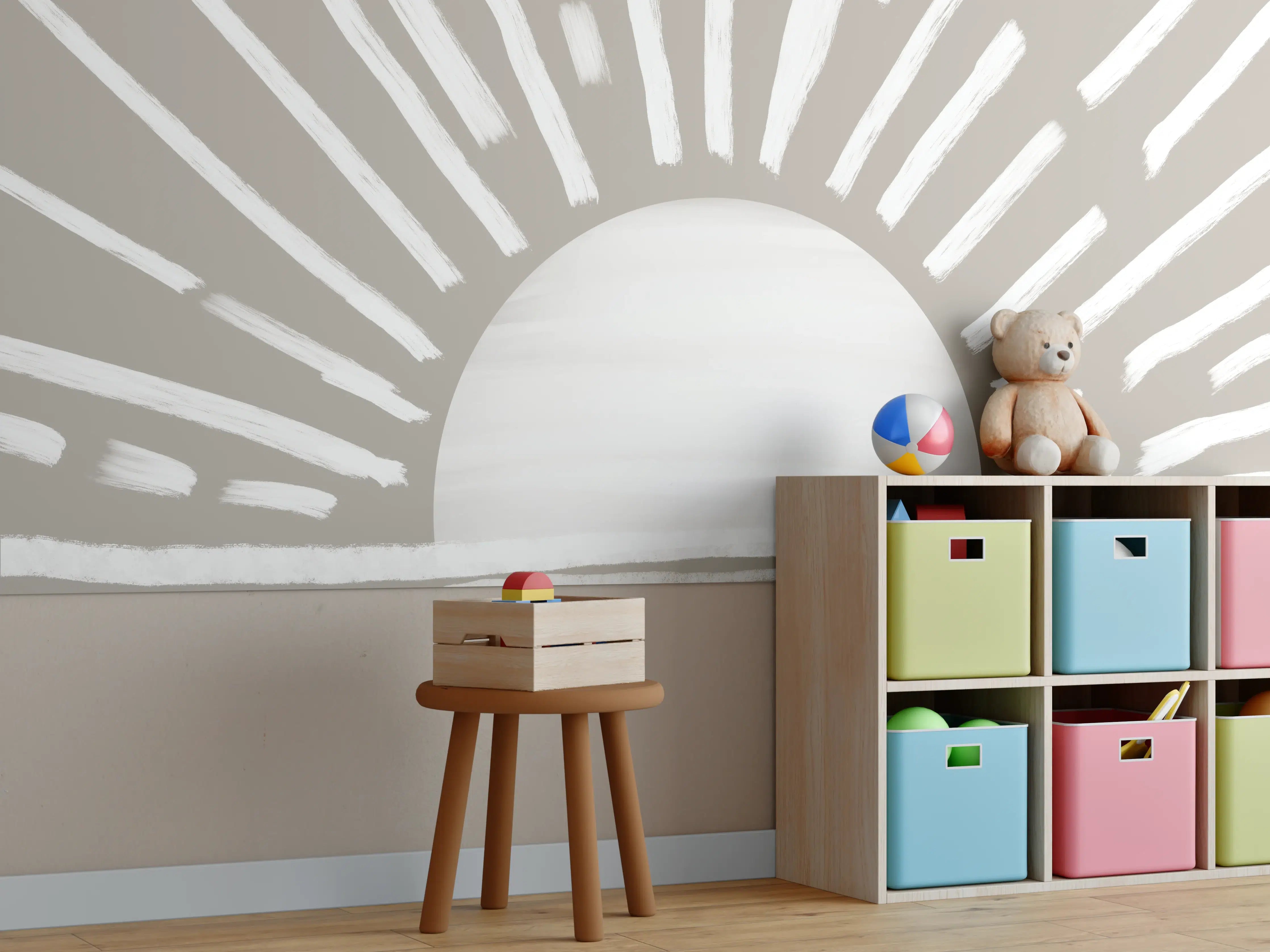 Kinderzimmer Wandgestaltung - Gräuliches Design - Landschaft