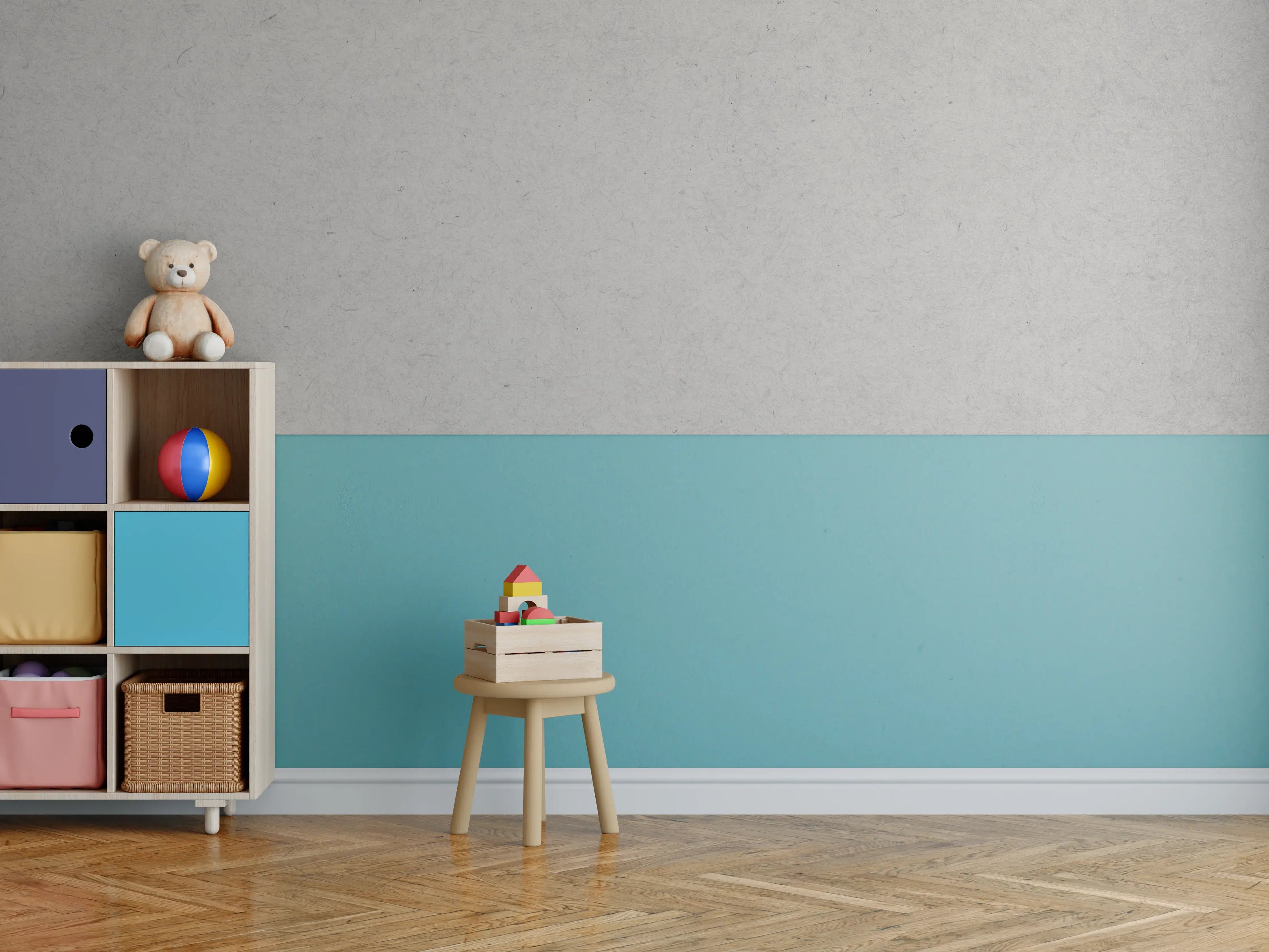 Kinderzimmer Wandgestaltung - Gräuliches Papier