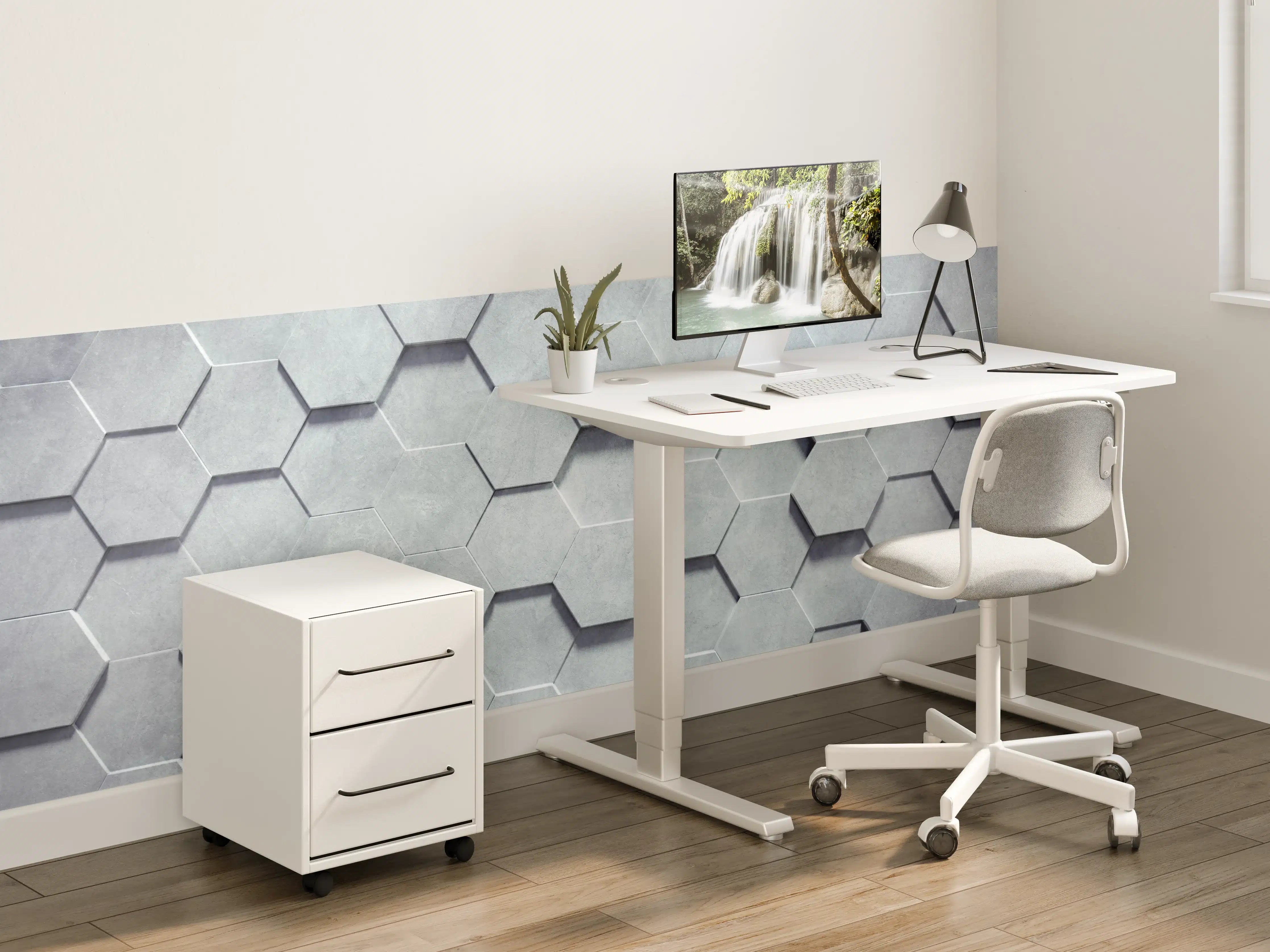 Kinderzimmer Wandgestaltung - Gräuliches Wabenmuster