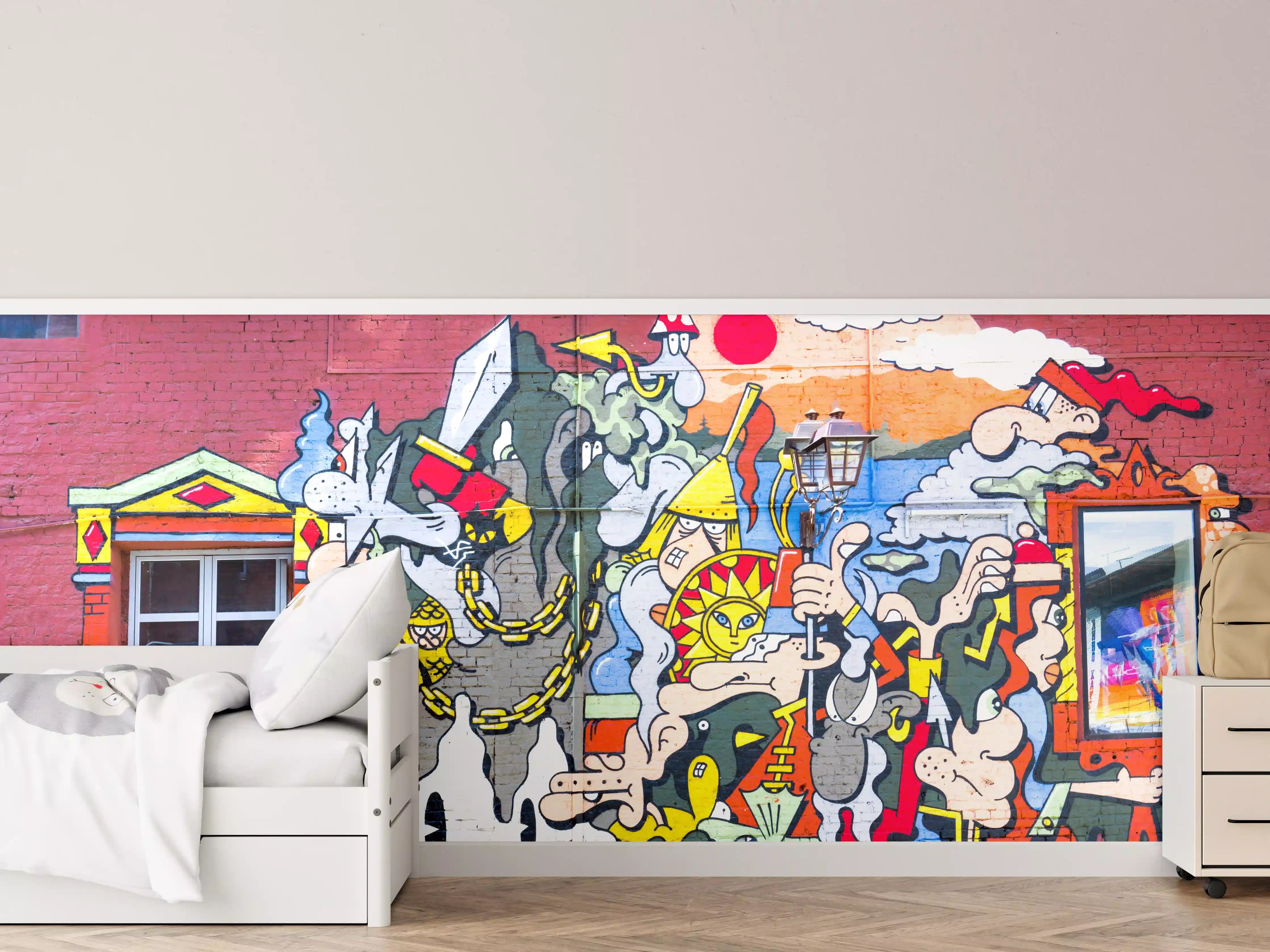 Kinderzimmer Wandgestaltung - Graffiti Wand - Urban Streetstyle