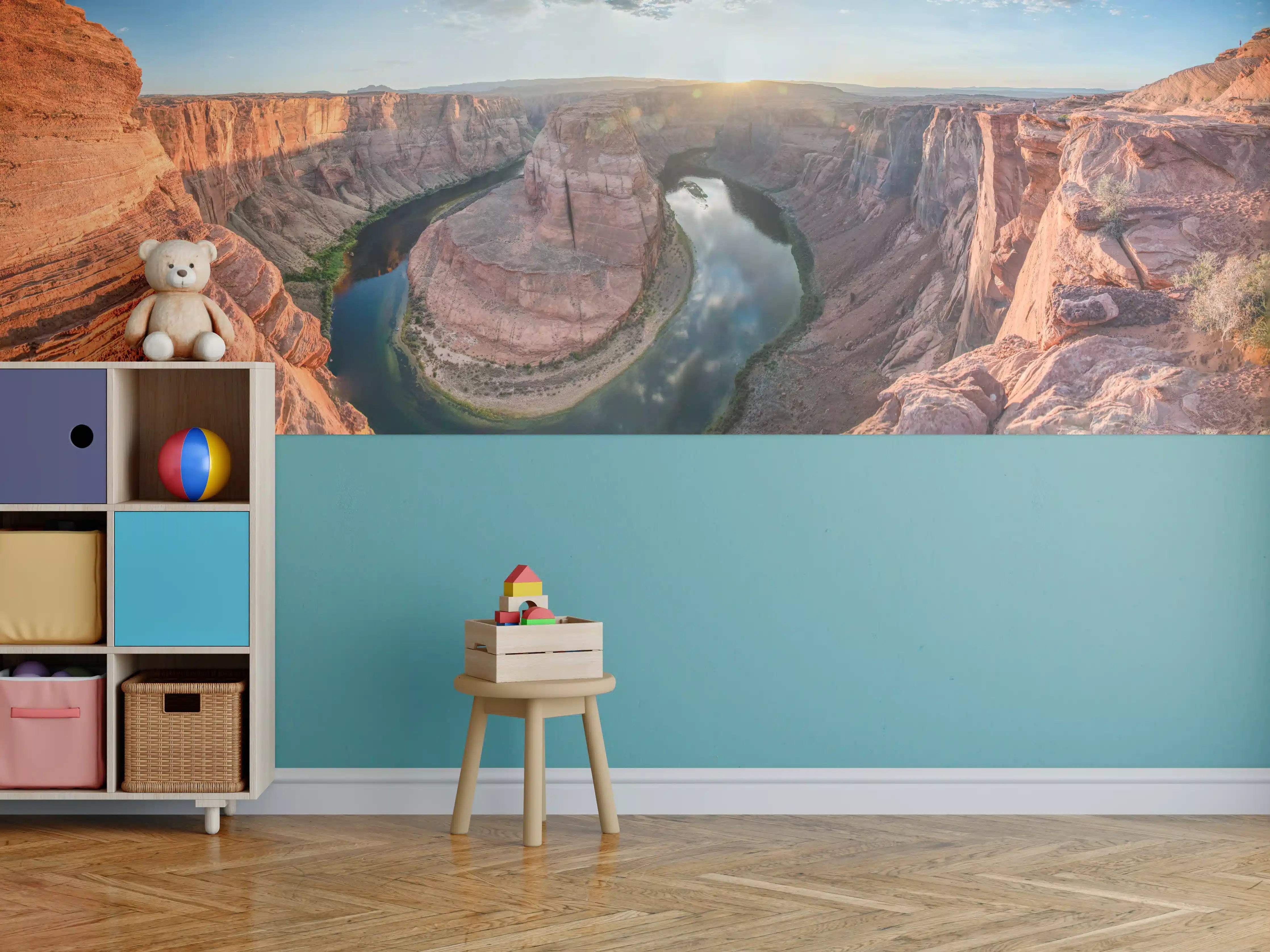 Kinderzimmer Wandgestaltung - Grand Canyon mit Fluss bei Sonnenuntergang