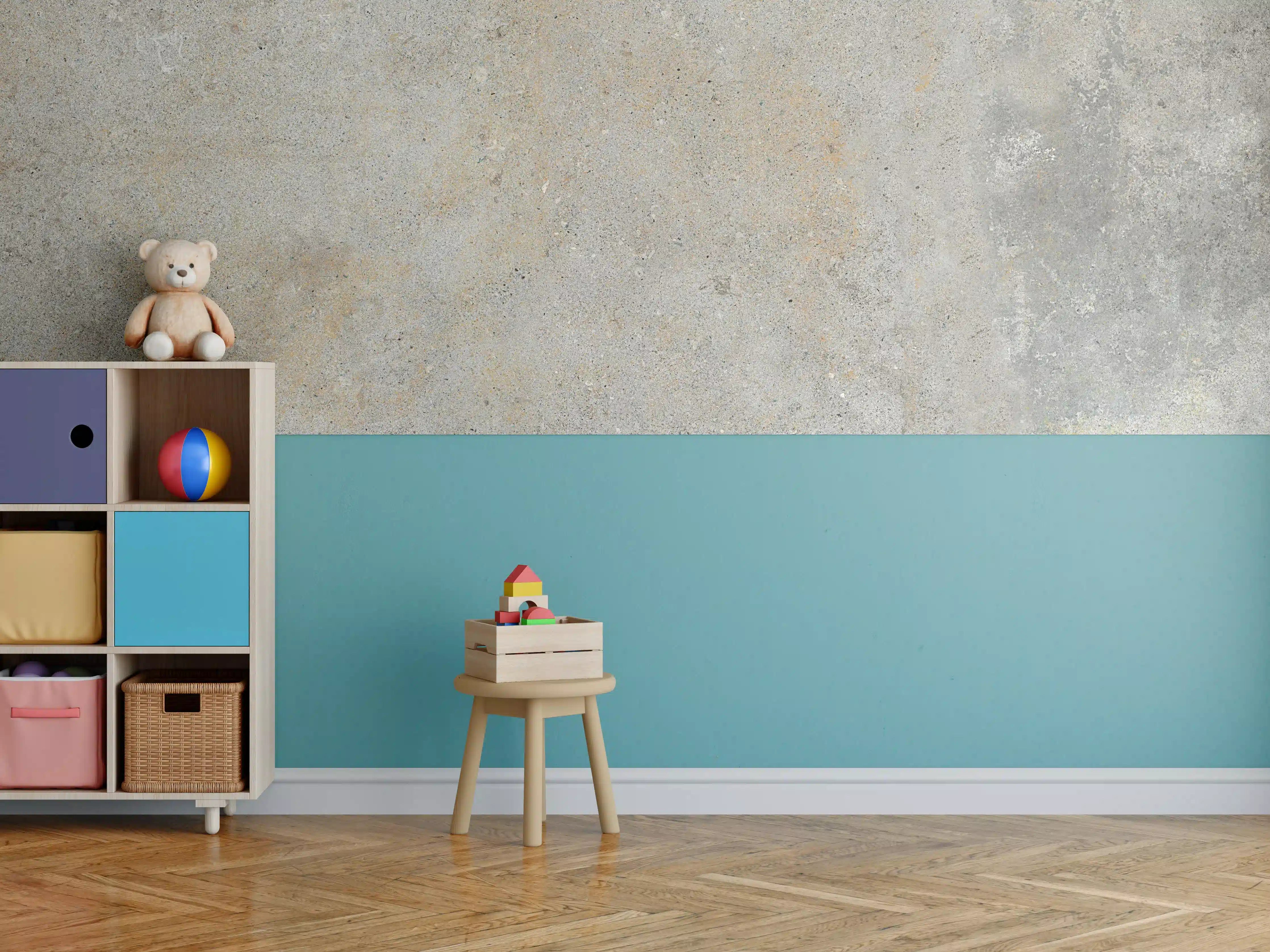 Kinderzimmer Wandgestaltung - Grau städtische Marmortextur