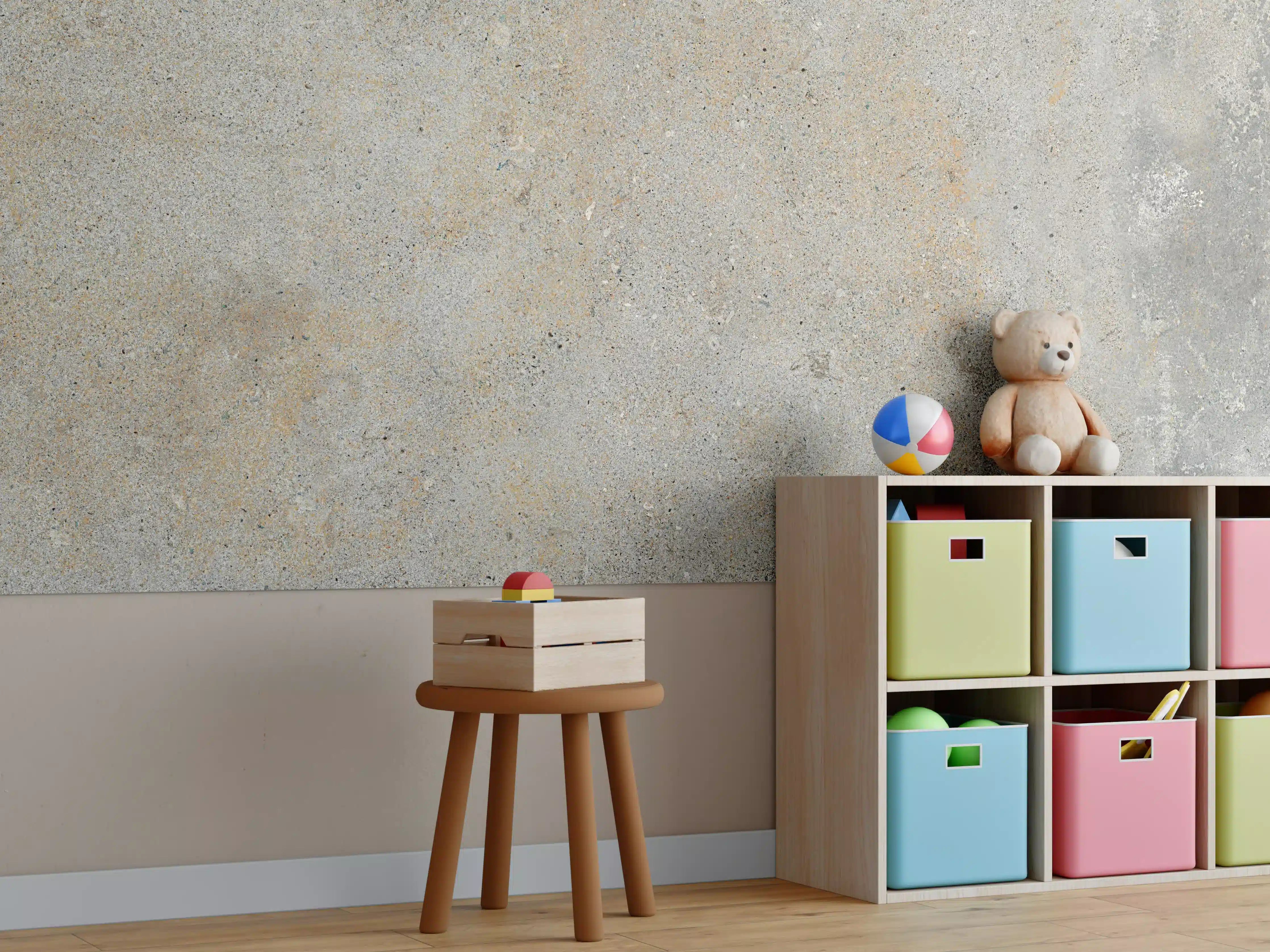 Kinderzimmer Wandgestaltung - Grau städtische Marmortextur