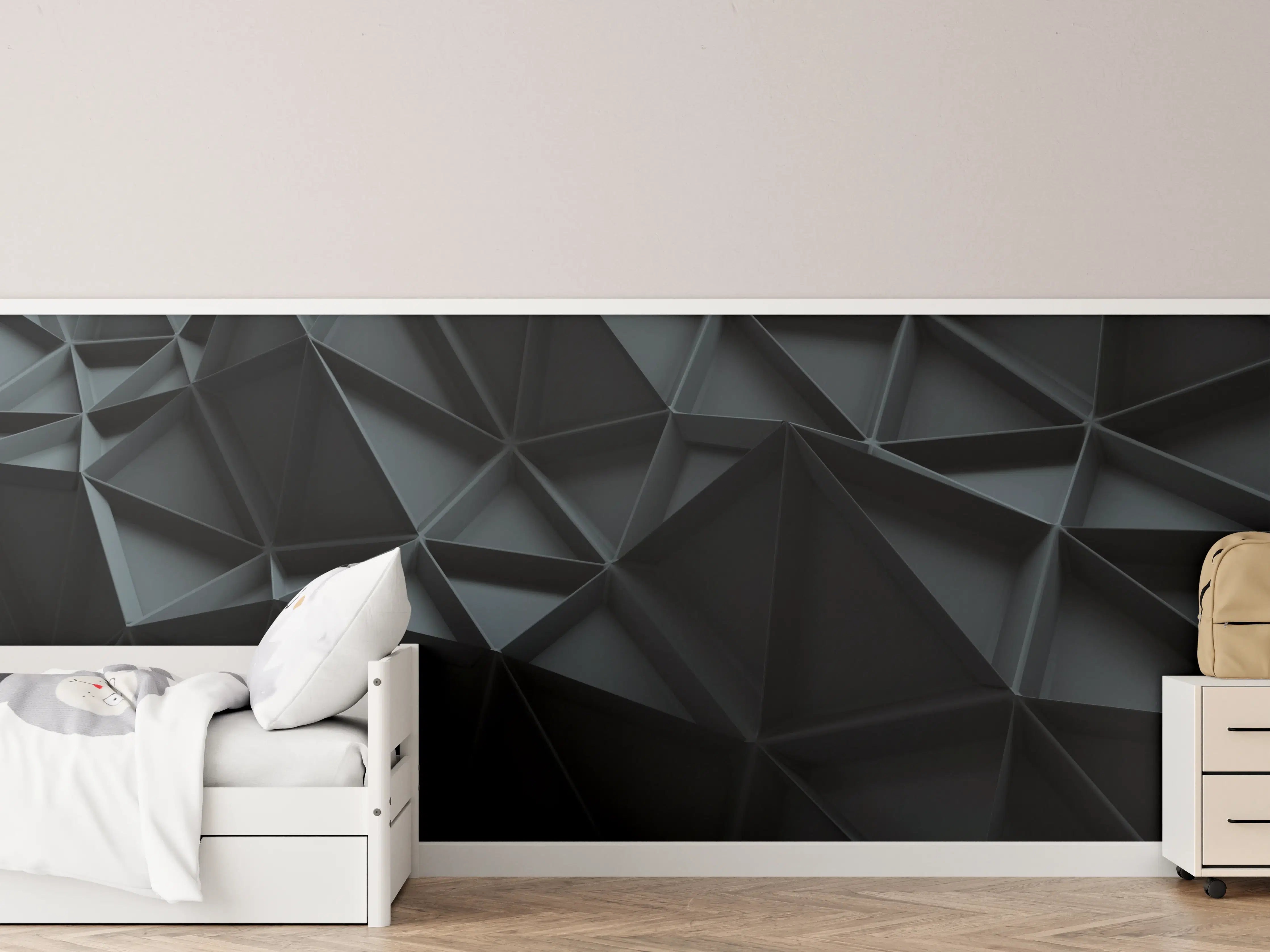 Kinderzimmer Wandgestaltung - Graue 3D Wandkunst