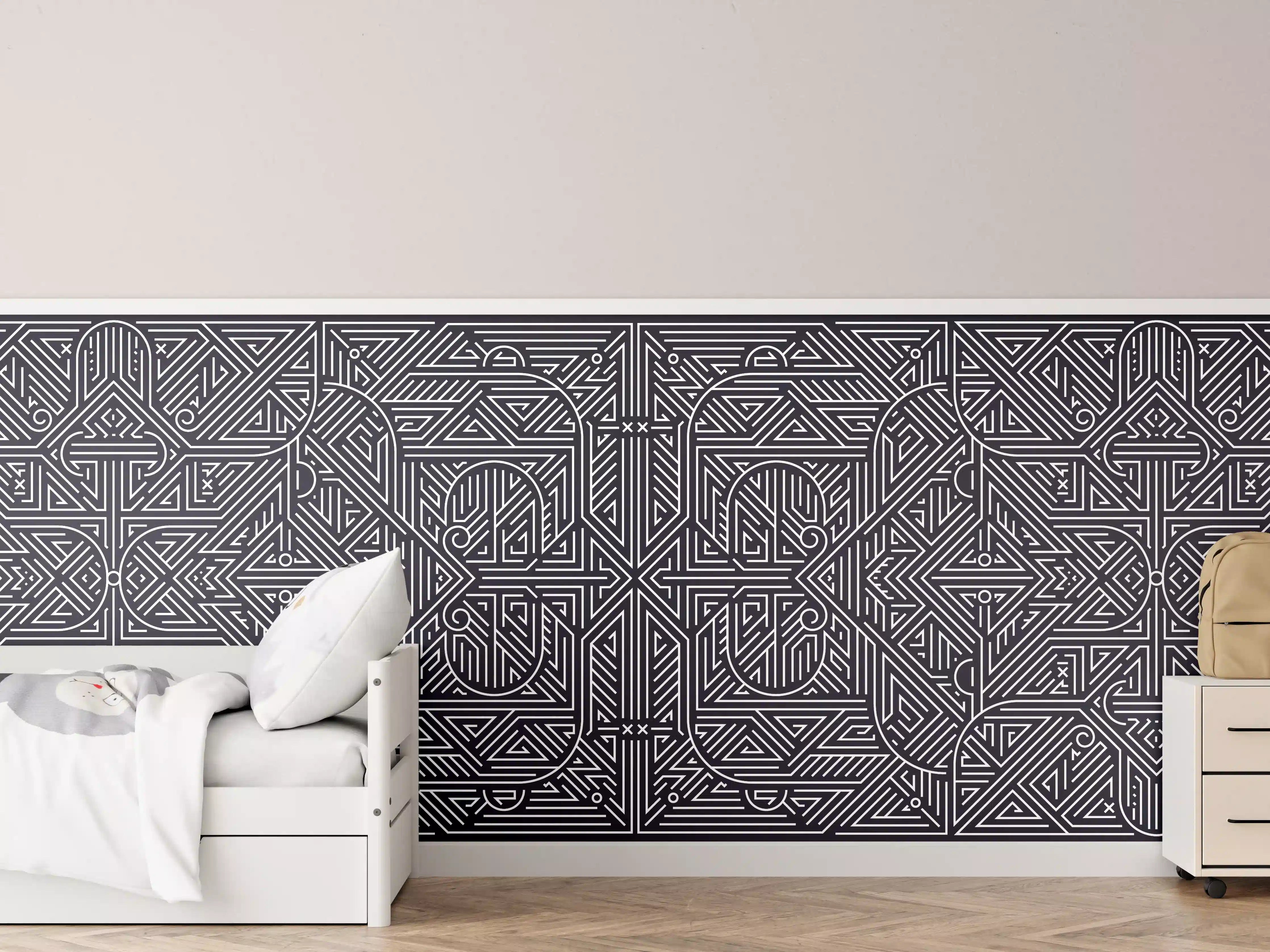 Kinderzimmer Wandgestaltung - Graue Akzente: Geometrische Wandideen
