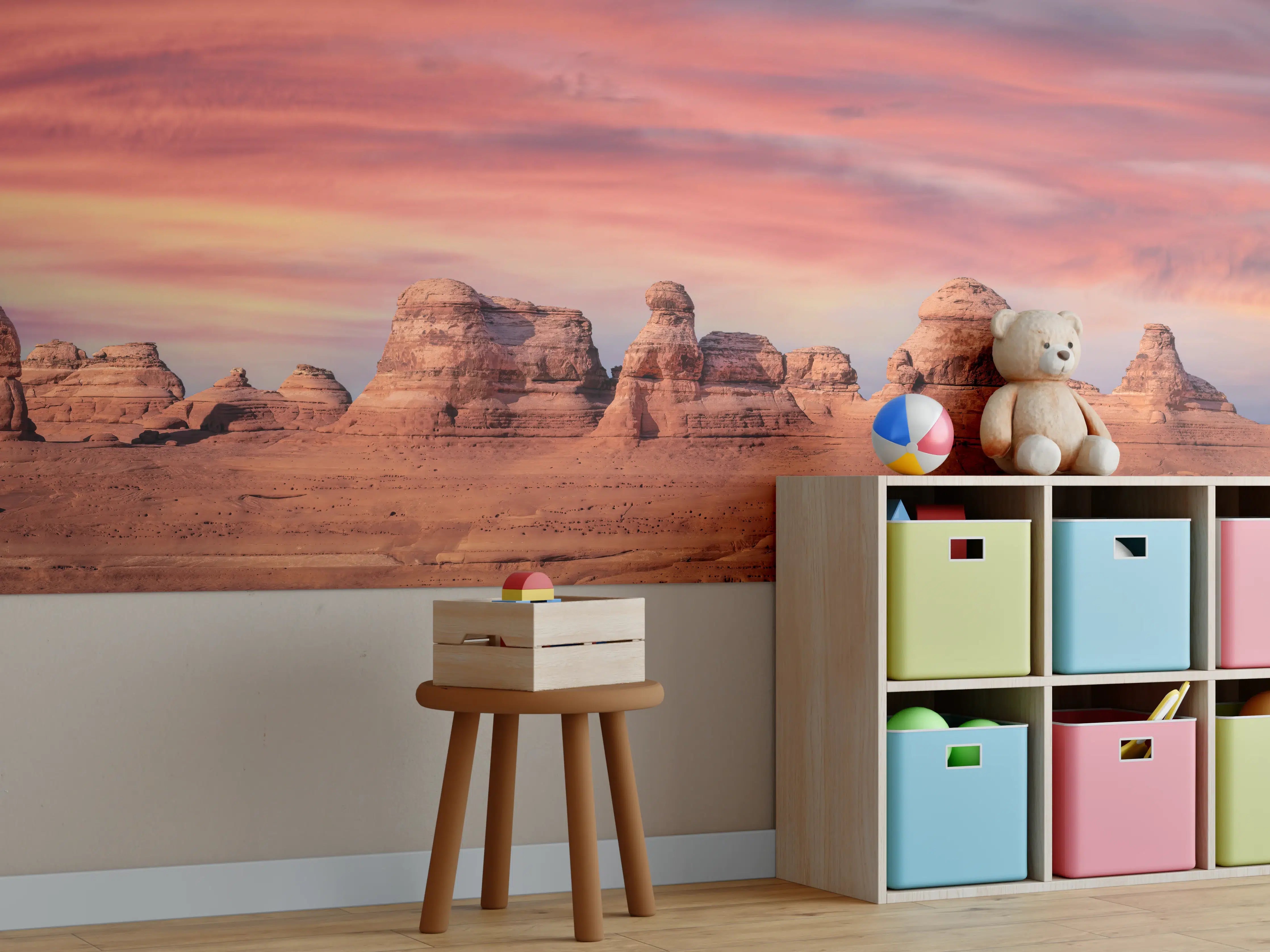 Kinderzimmer Wandgestaltung - Graue Dämmerung in der Wüste