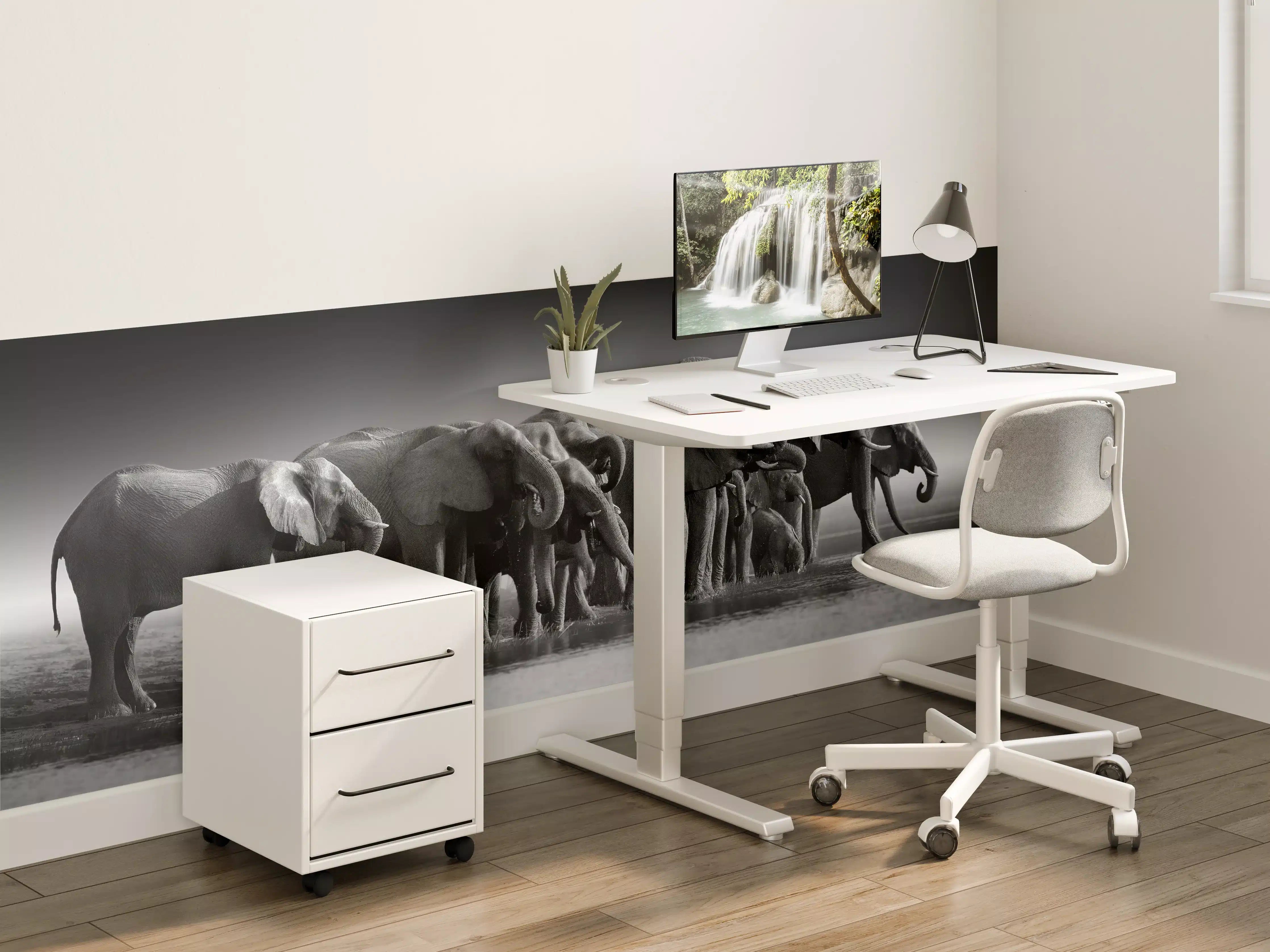 Kinderzimmer Wandgestaltung - Graue Elefantenfamilie