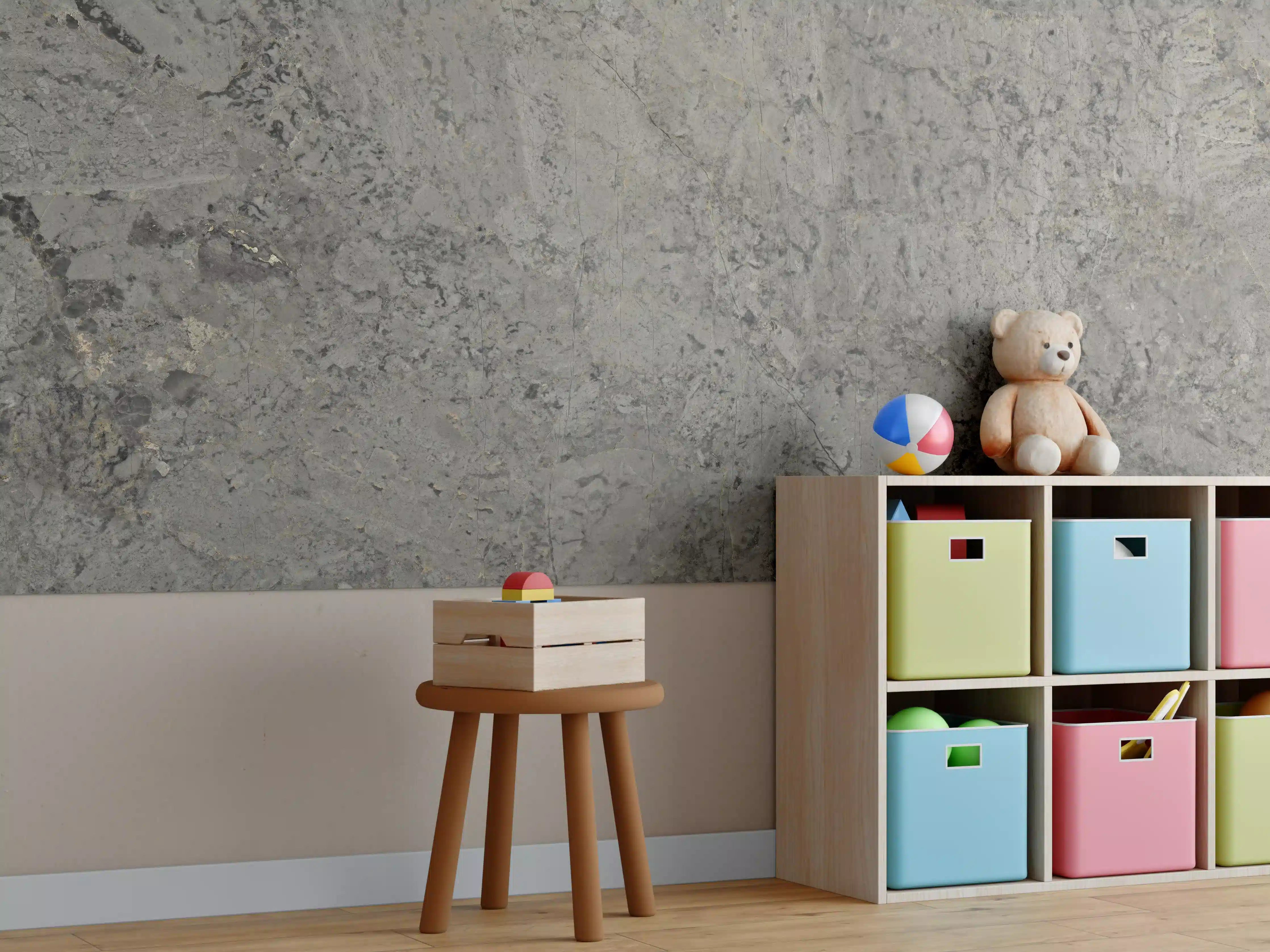 Kinderzimmer Wandgestaltung - Graue Granit Textur