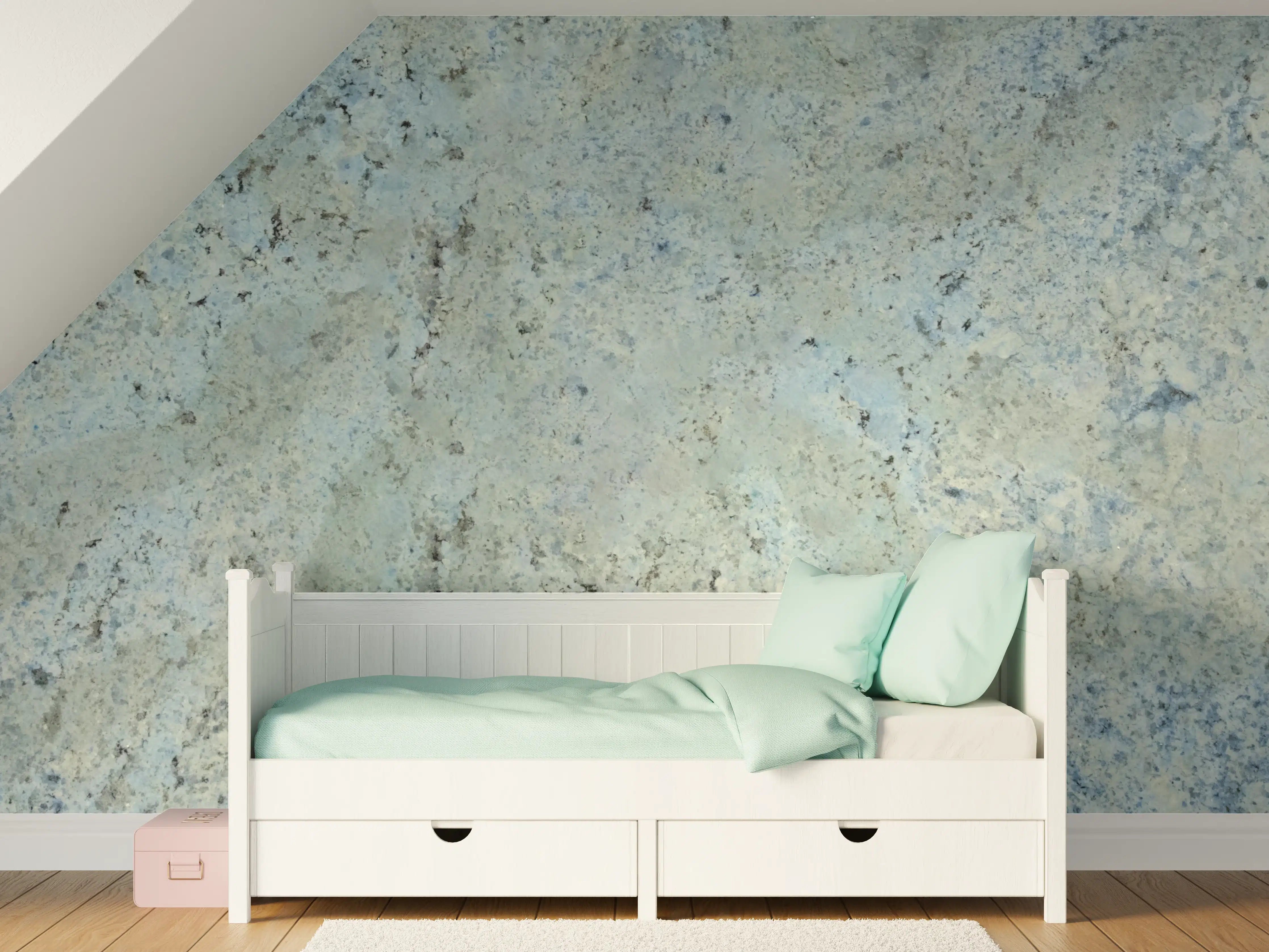 Kinderzimmer Wandgestaltung - Graue Marmorwellen