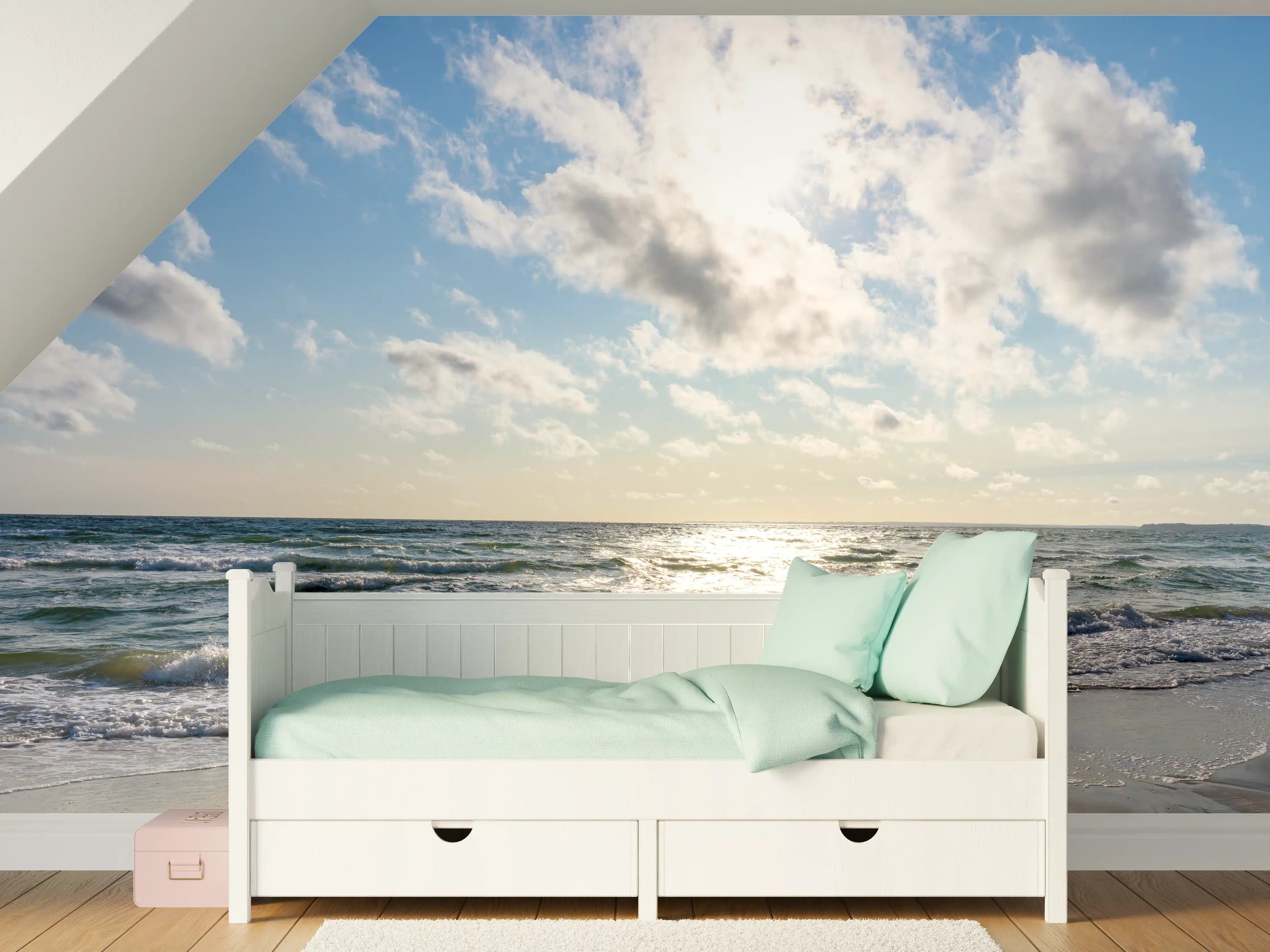 Kinderzimmer Wandgestaltung - Graue Schatten am Horizont