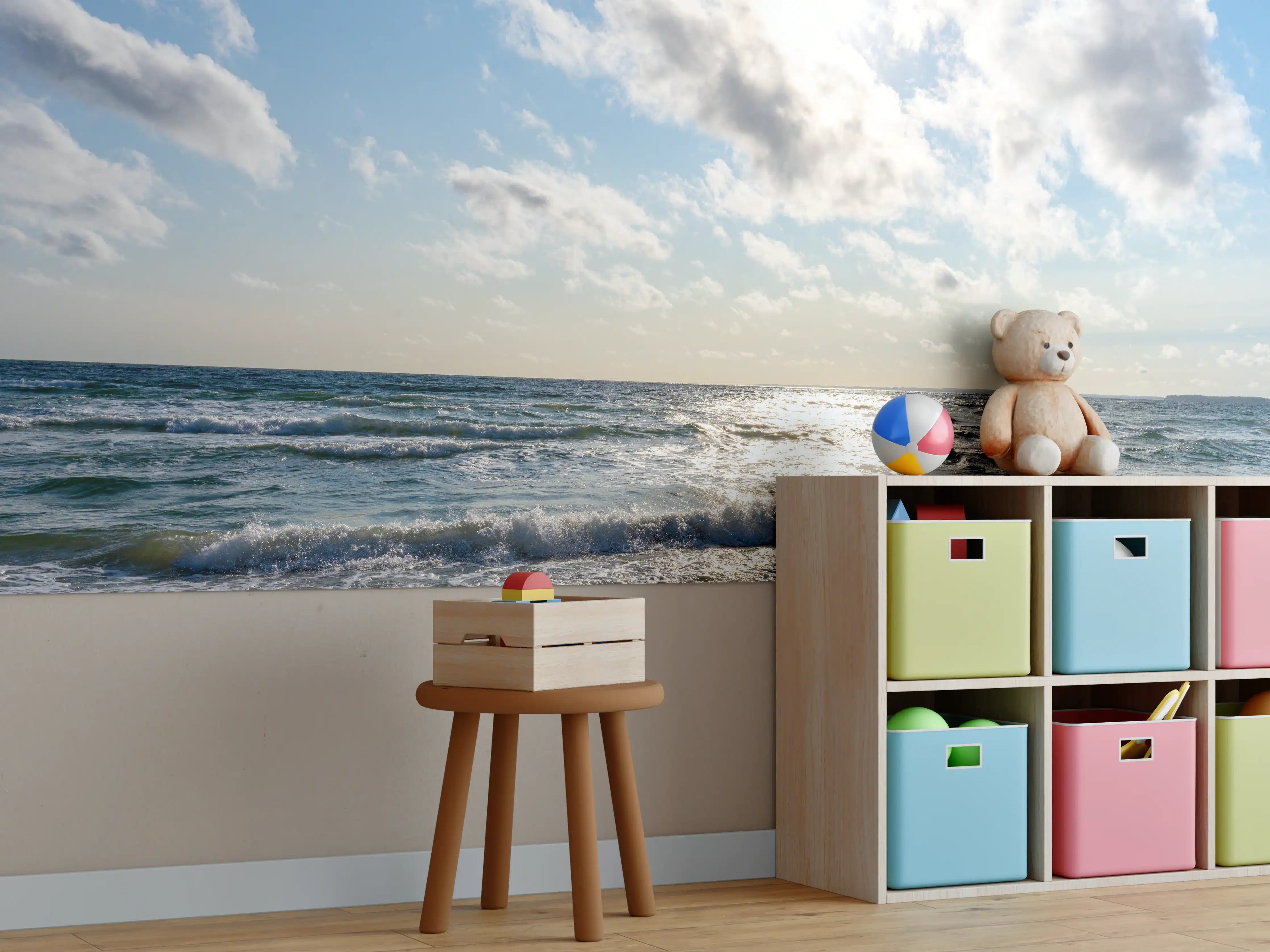 Kinderzimmer Wandgestaltung - Graue Schatten am Horizont