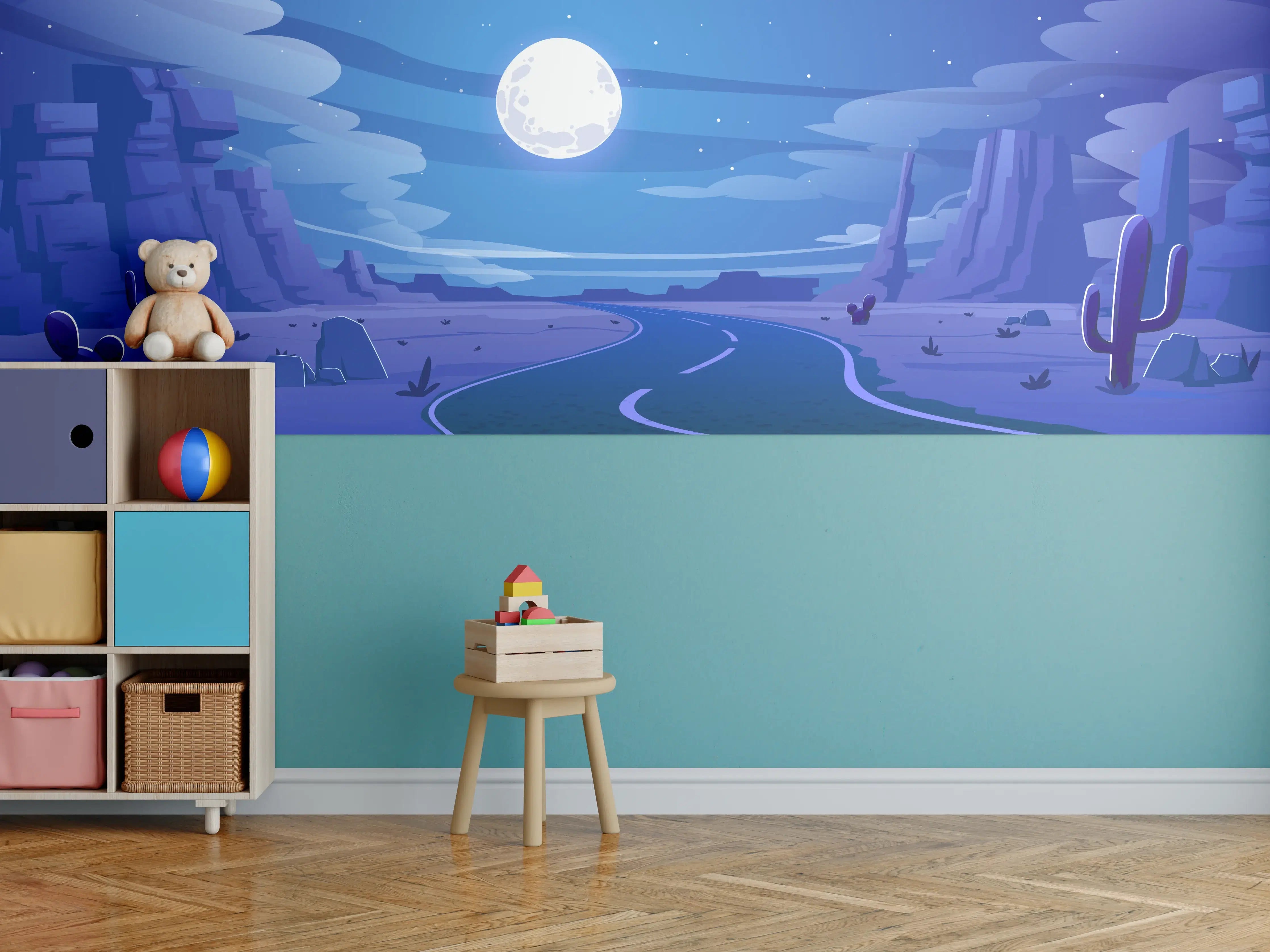 Kinderzimmer Wandgestaltung - Graue Stille in der Wüste